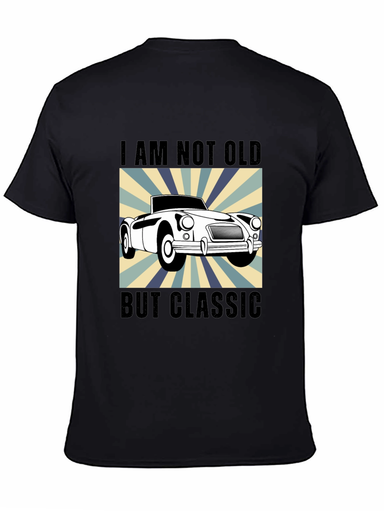 Black Classic Car T-Shirt - I Am Not Old But Classic view 4