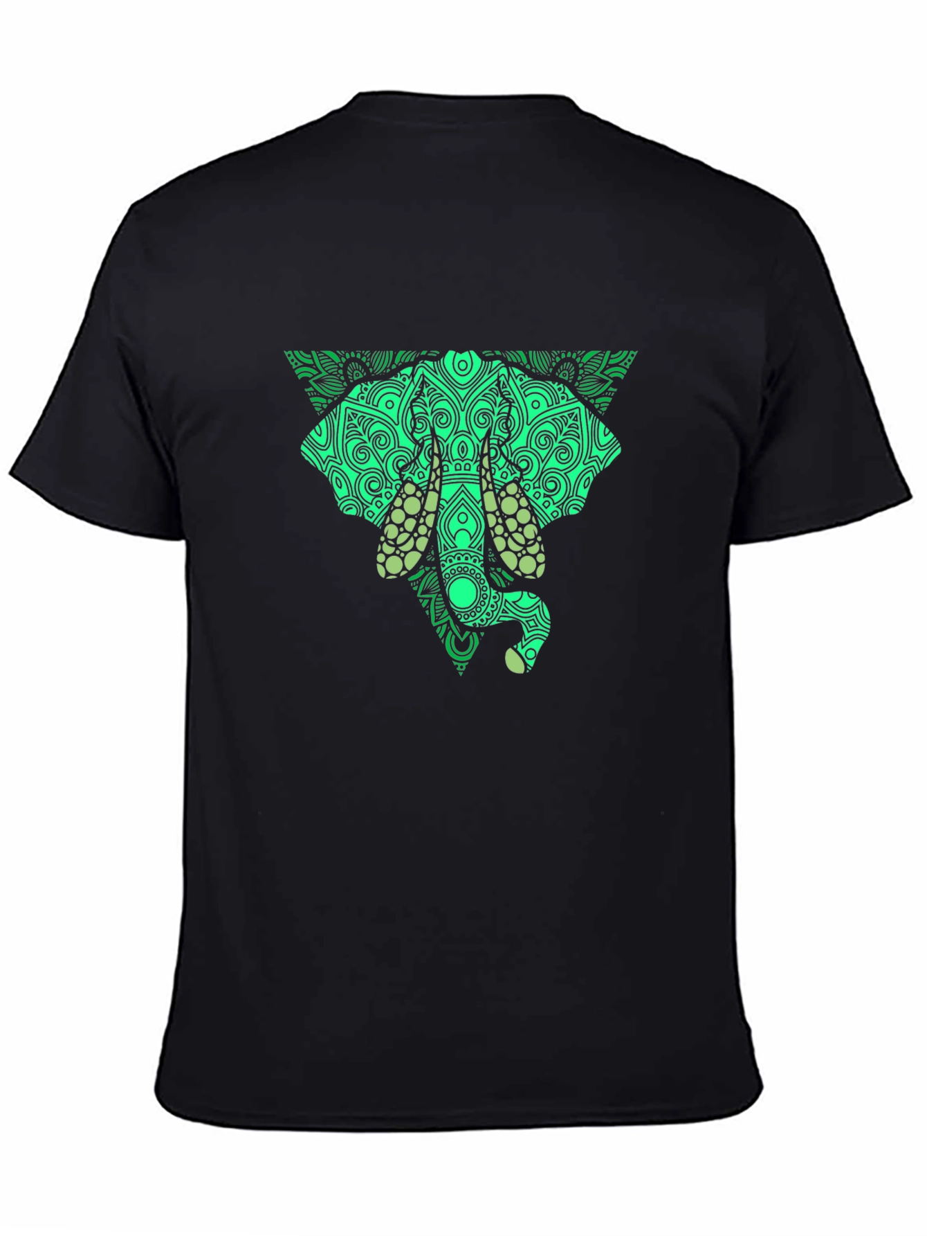 Black Elephant Mandala Graphic Print Tee view 4
