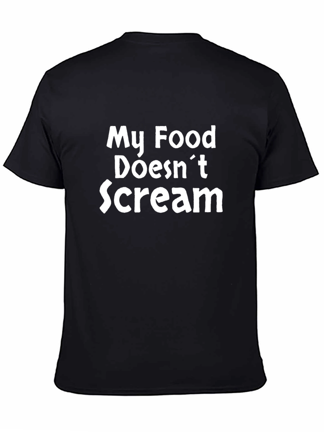 Black My Food Doesn't Scream T-Shirt - Funny Vegan Tee view 4