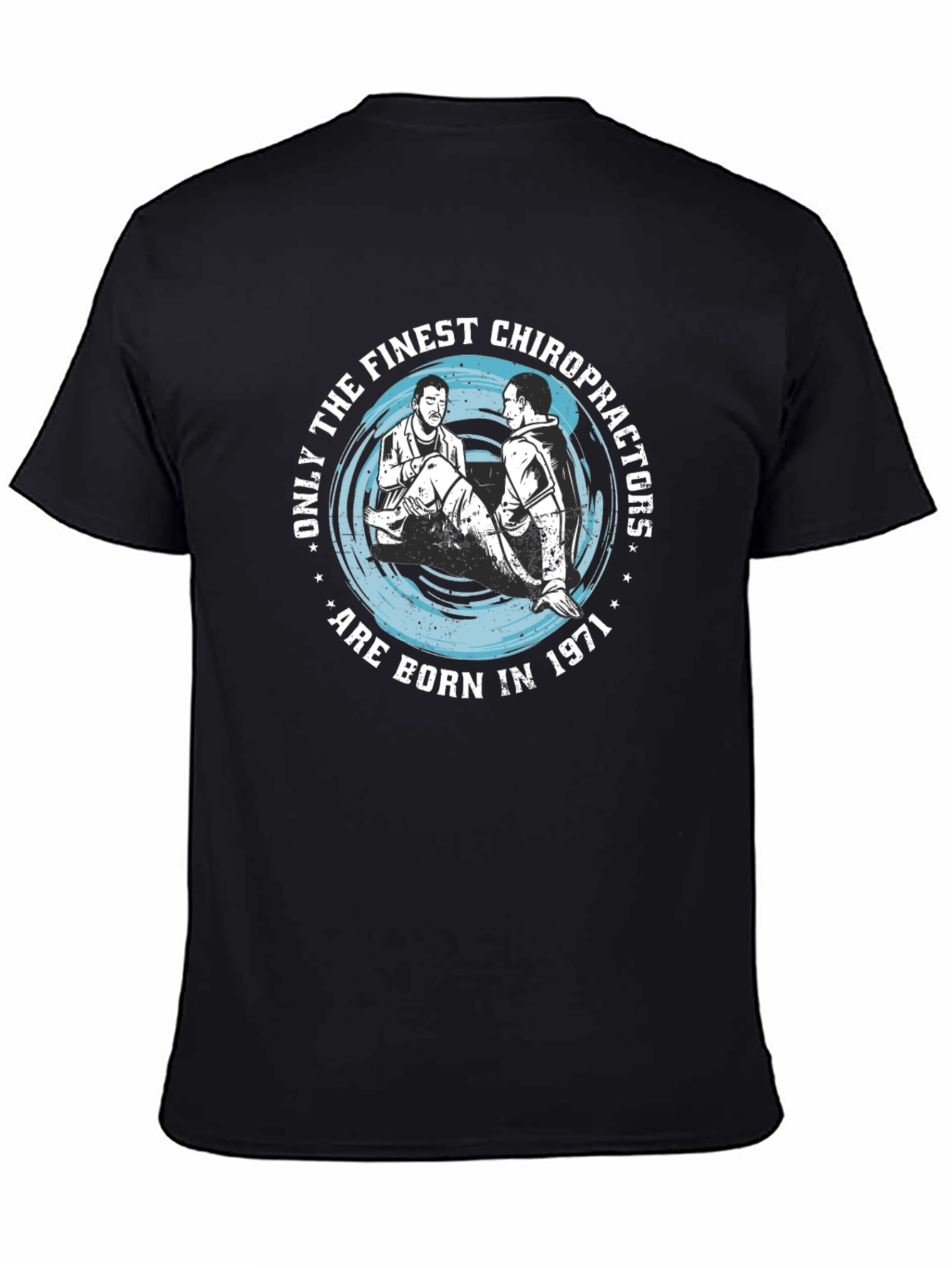 Black Finest Chiropractors 1971 T-Shirt view 4