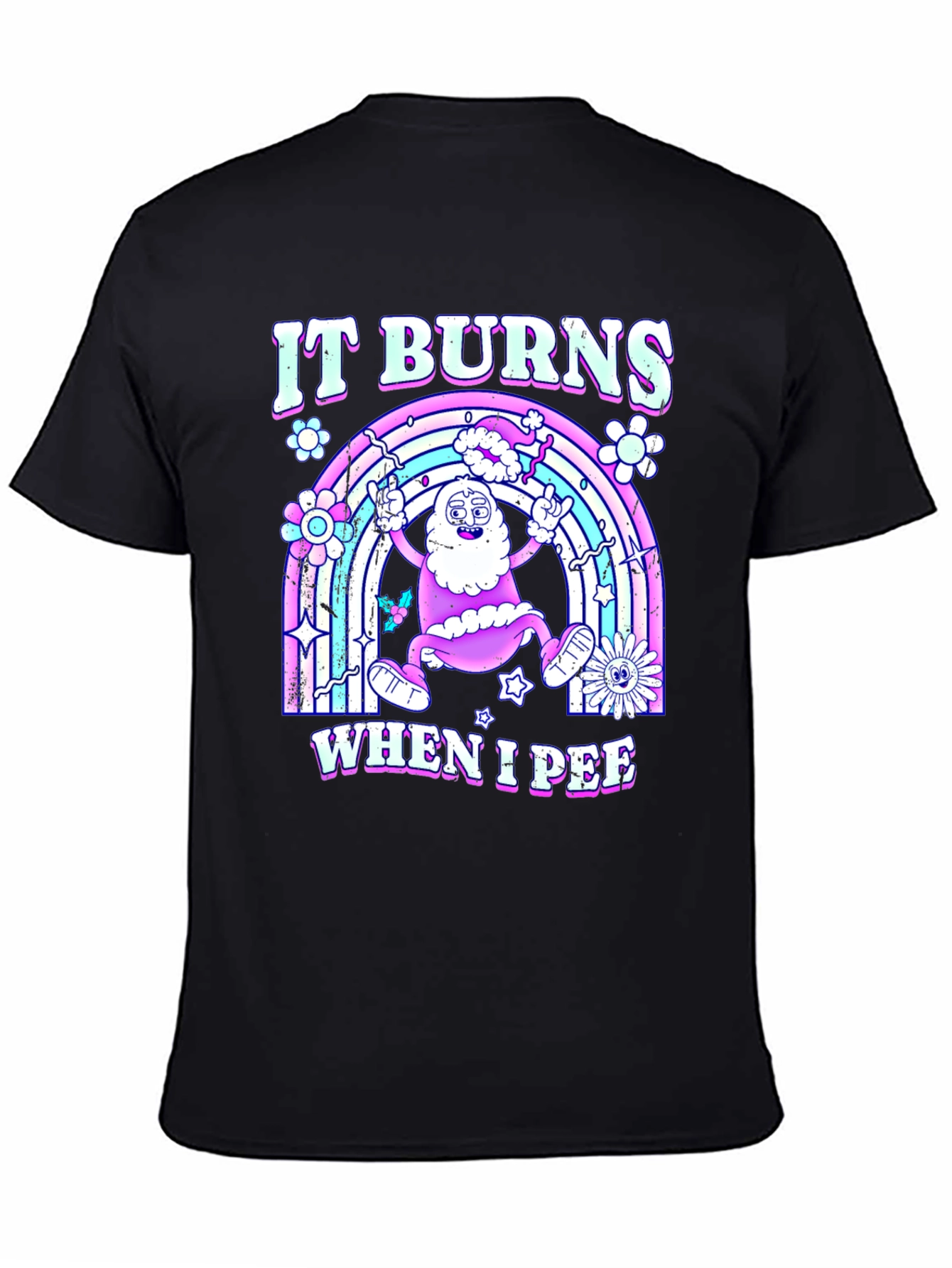Black It Burns When I Pee T-Shirt view 4