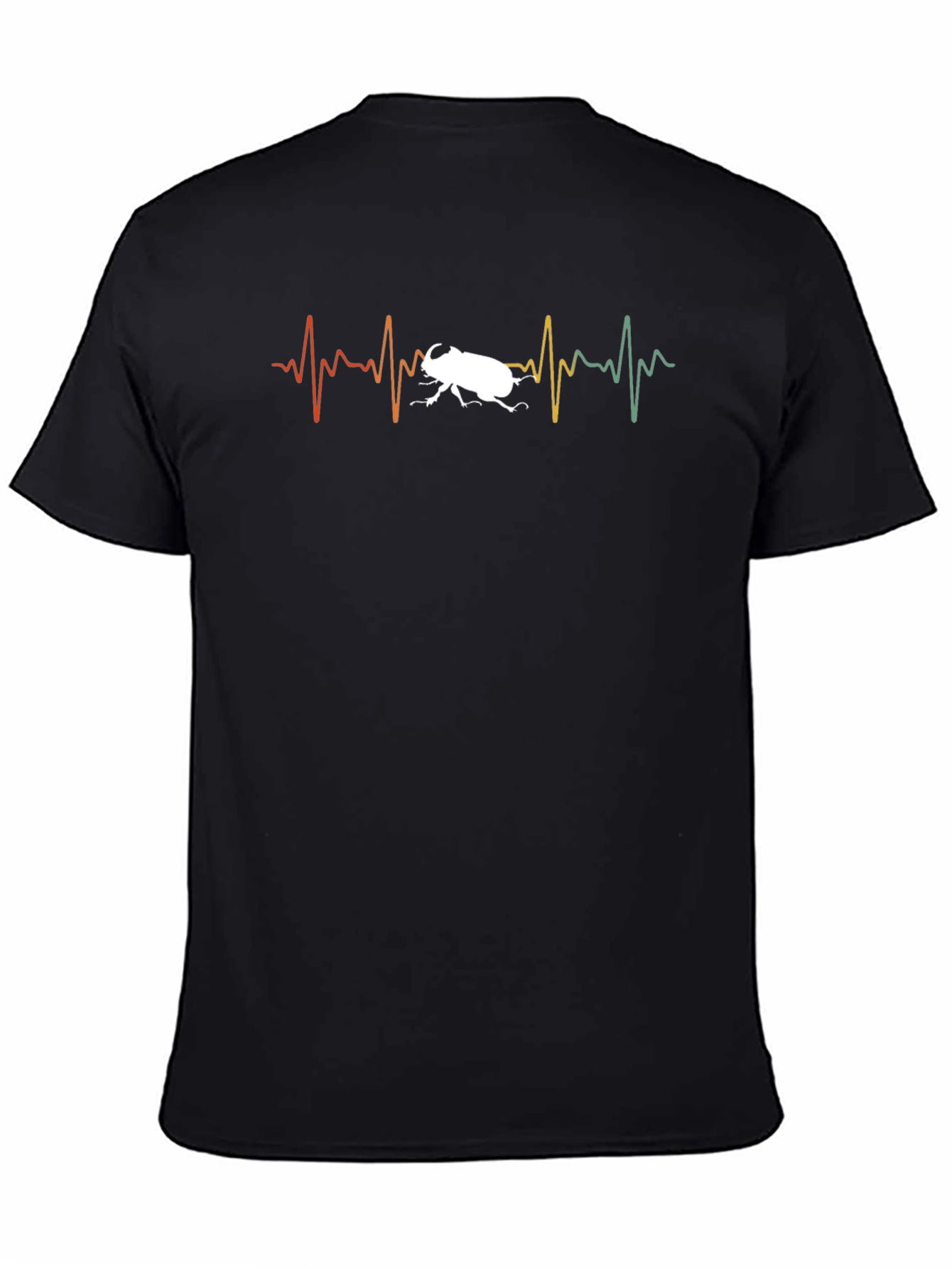 Black Beetle Heartbeat Graphic Tee - Insect Lover T-Shirt view 4