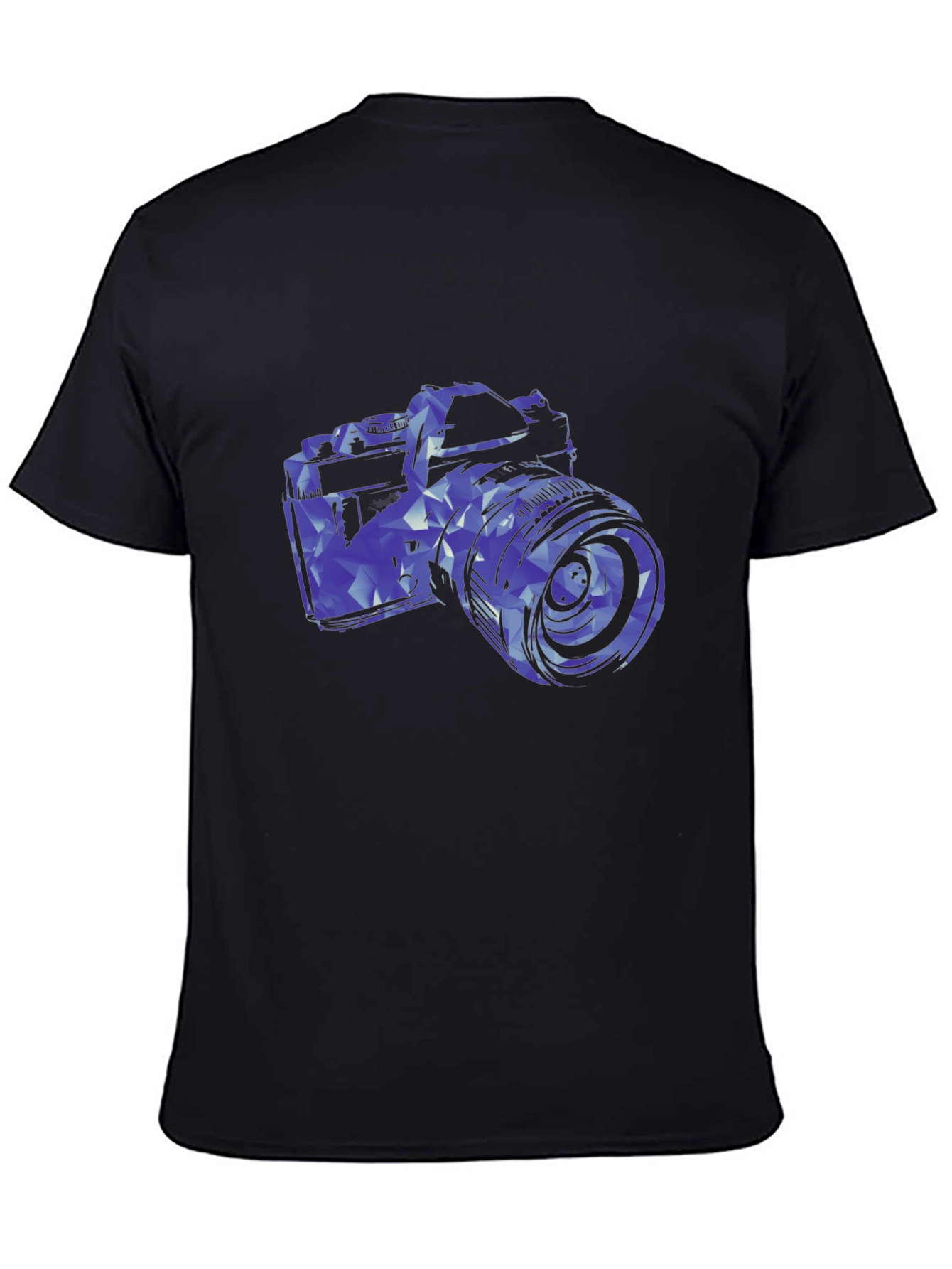 Black Geometric Camera Graphic T-Shirt view 4