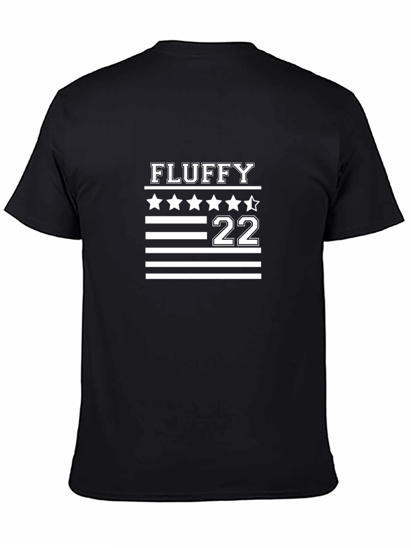 Black Fluffy 22 Graphic T-Shirt - Black Cotton Tee view 4