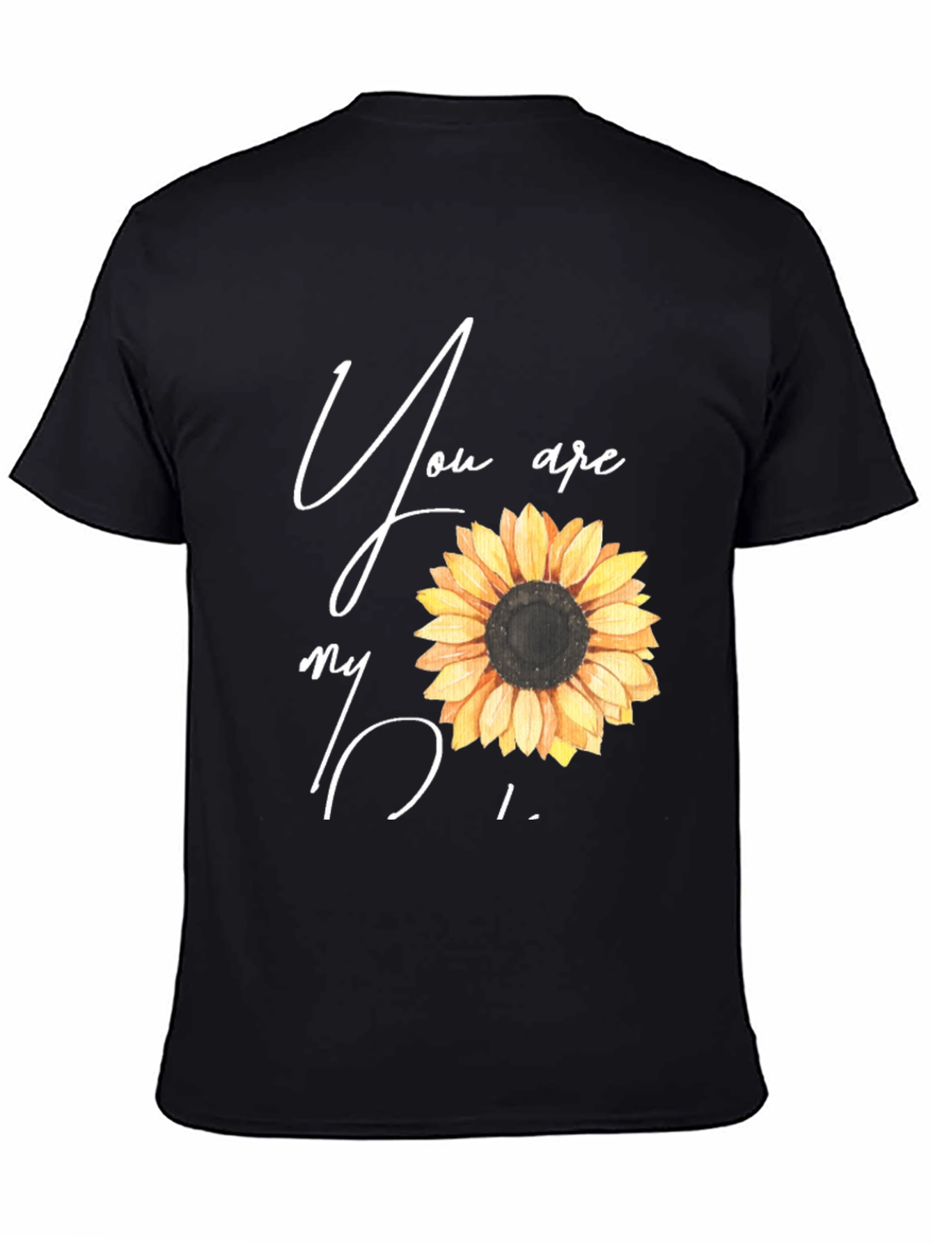 Black Sunflower Graphic Tee - You Are My Sunshine Black T-Shirt view 4