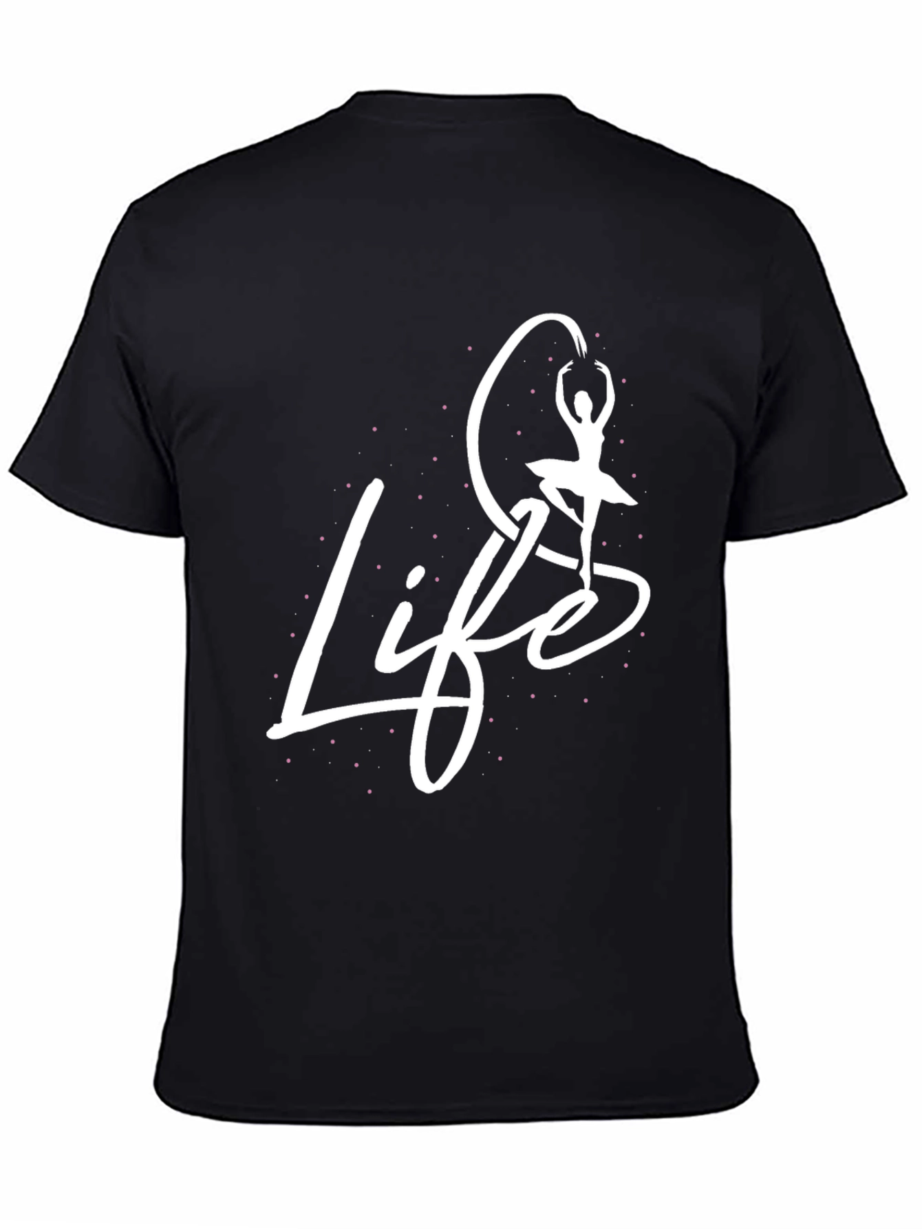 Life Dance T-Shirt Black Cotton Graphic Tee - 4