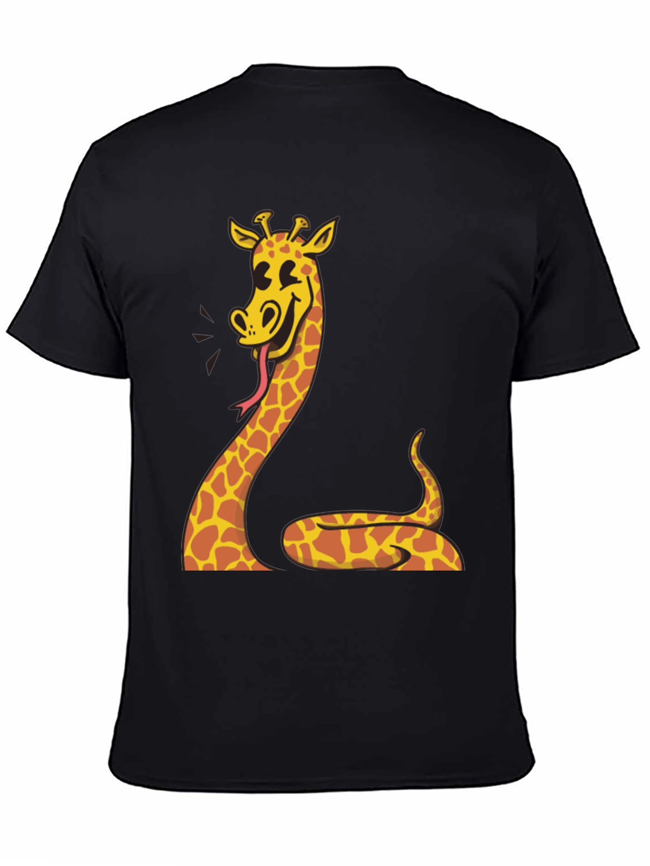 Black Giraffe Snake Funny Graphic Tee view 4