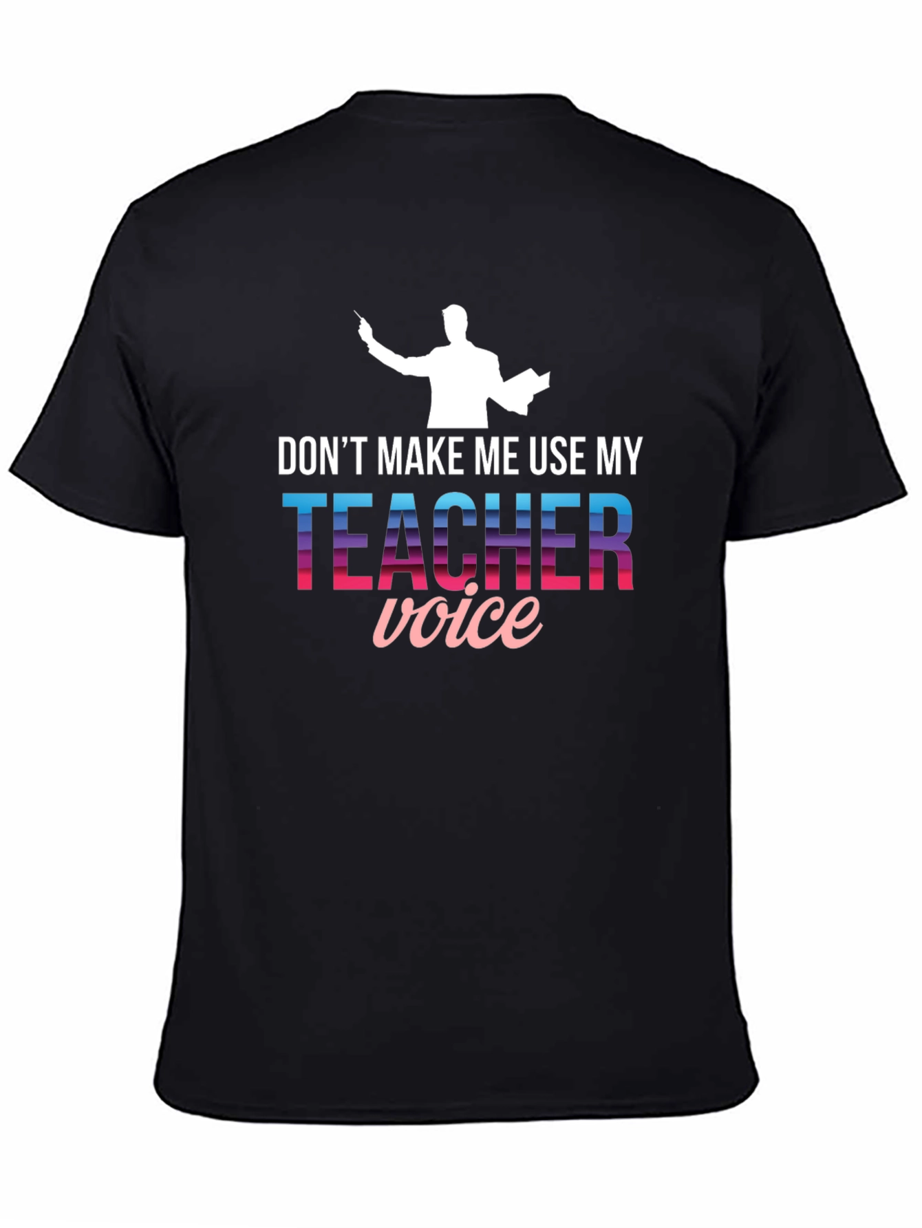 Black Teacher Voice Graphic Tee - Funny Teacher Shirt view 4