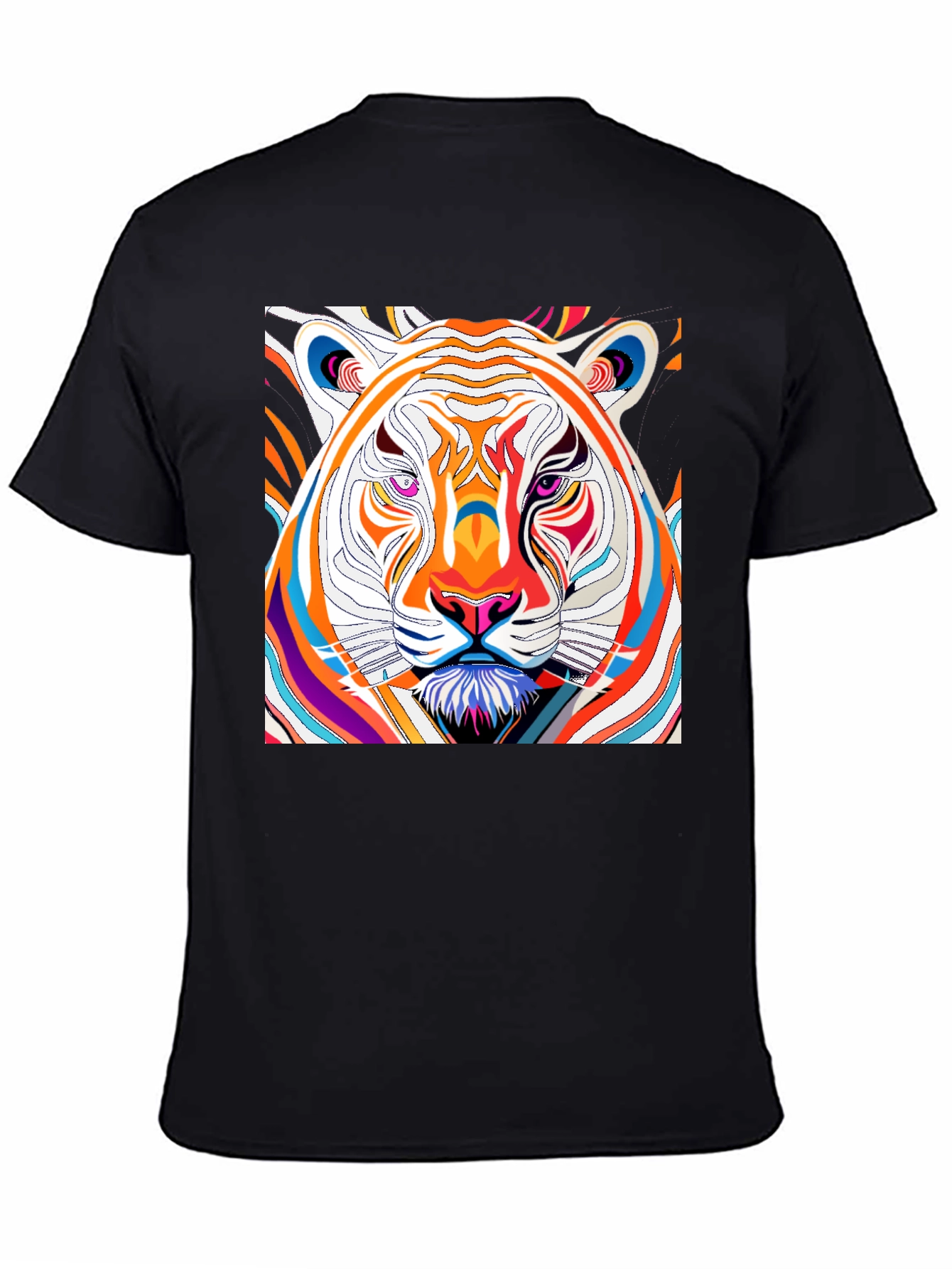Black Vibrant Tiger Graphic Tee - Bold Artistic Design view 4