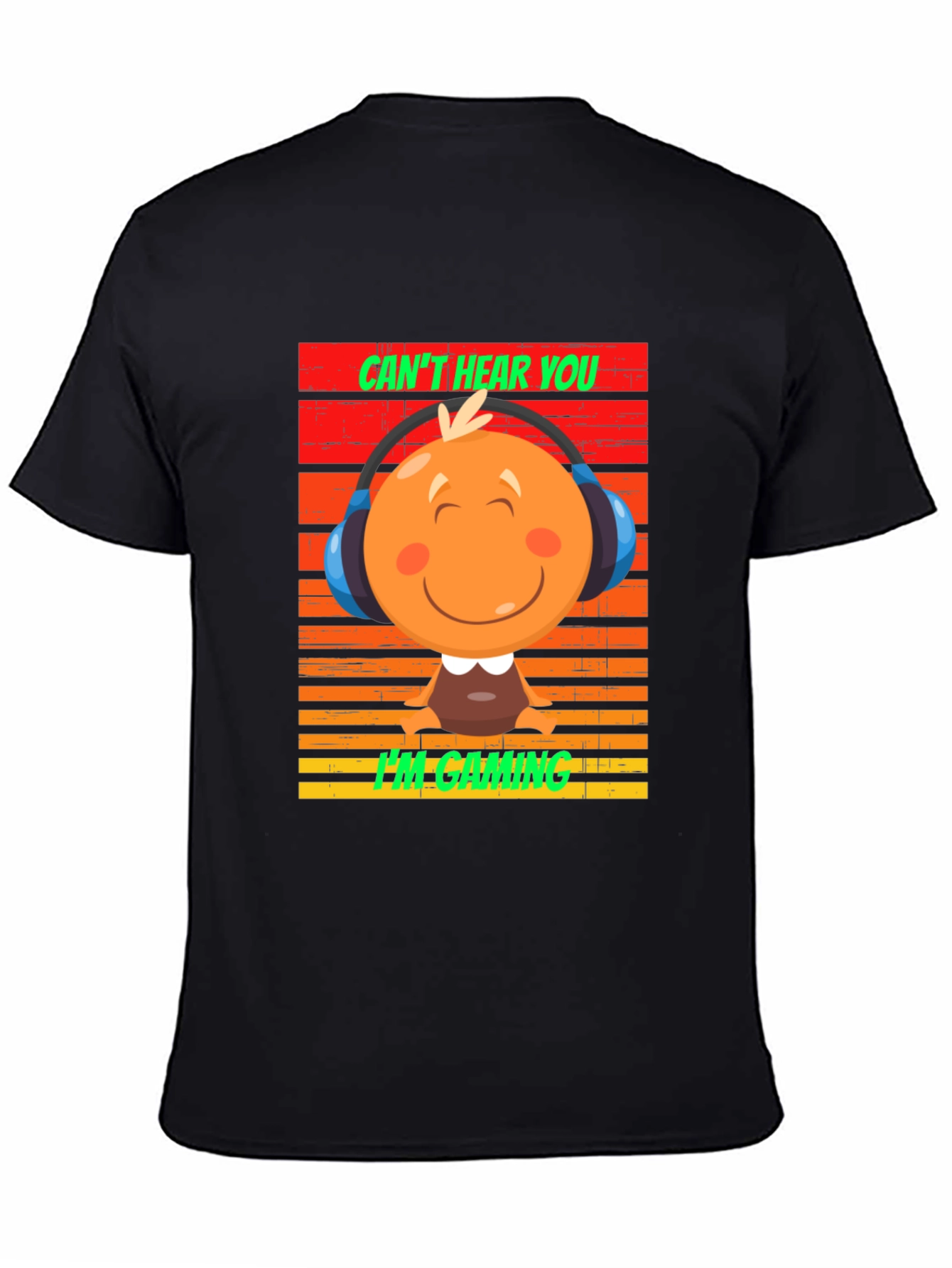 Black Gamer Mode T-shirt - Can't Hear You I'm Gaming view 4