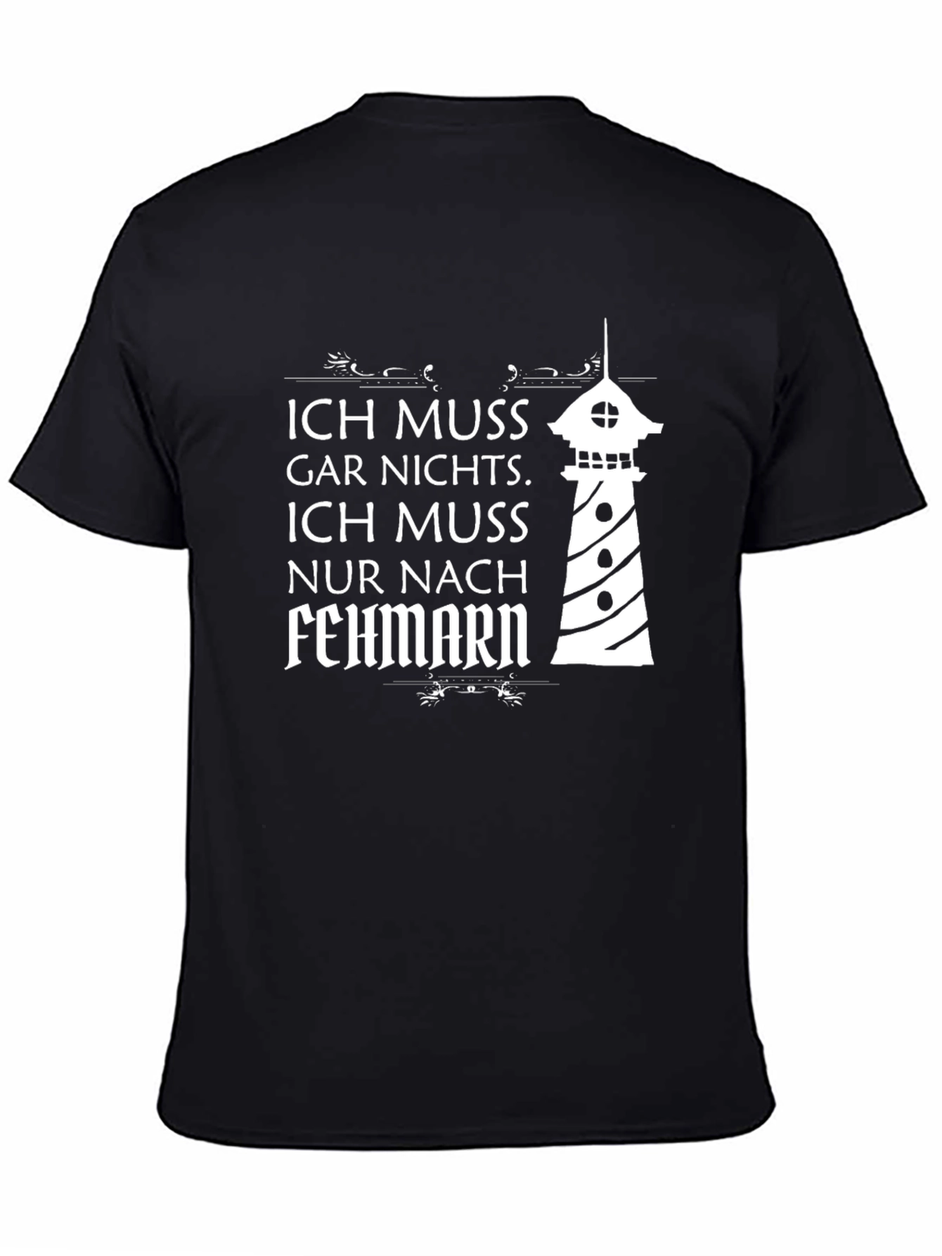 Black Ich Muss Nur Nach Fehmarn T-Shirt view 4