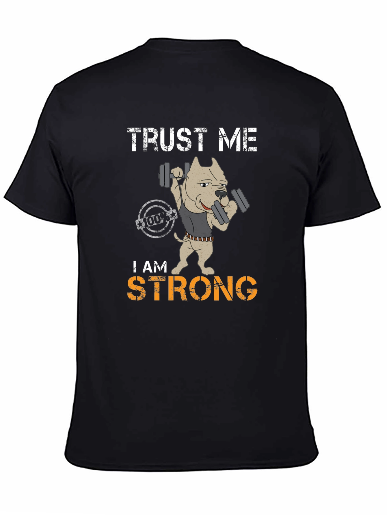 Black Trust Me I am Strong Graphic T-Shirt view 4
