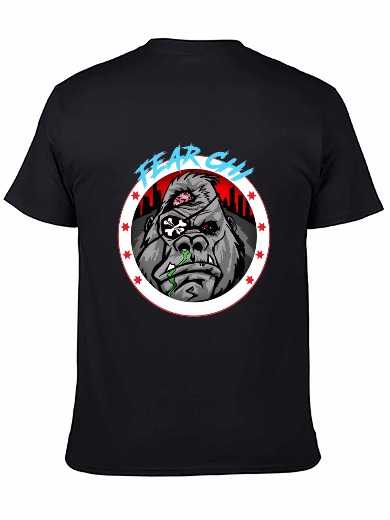 Black Fear City Gorilla Graphic Tee view 4