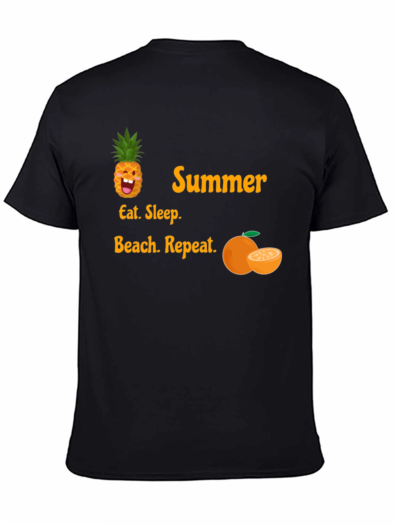 Black Summer T-Shirt: Eat, Sleep, Beach, Repeat view 4