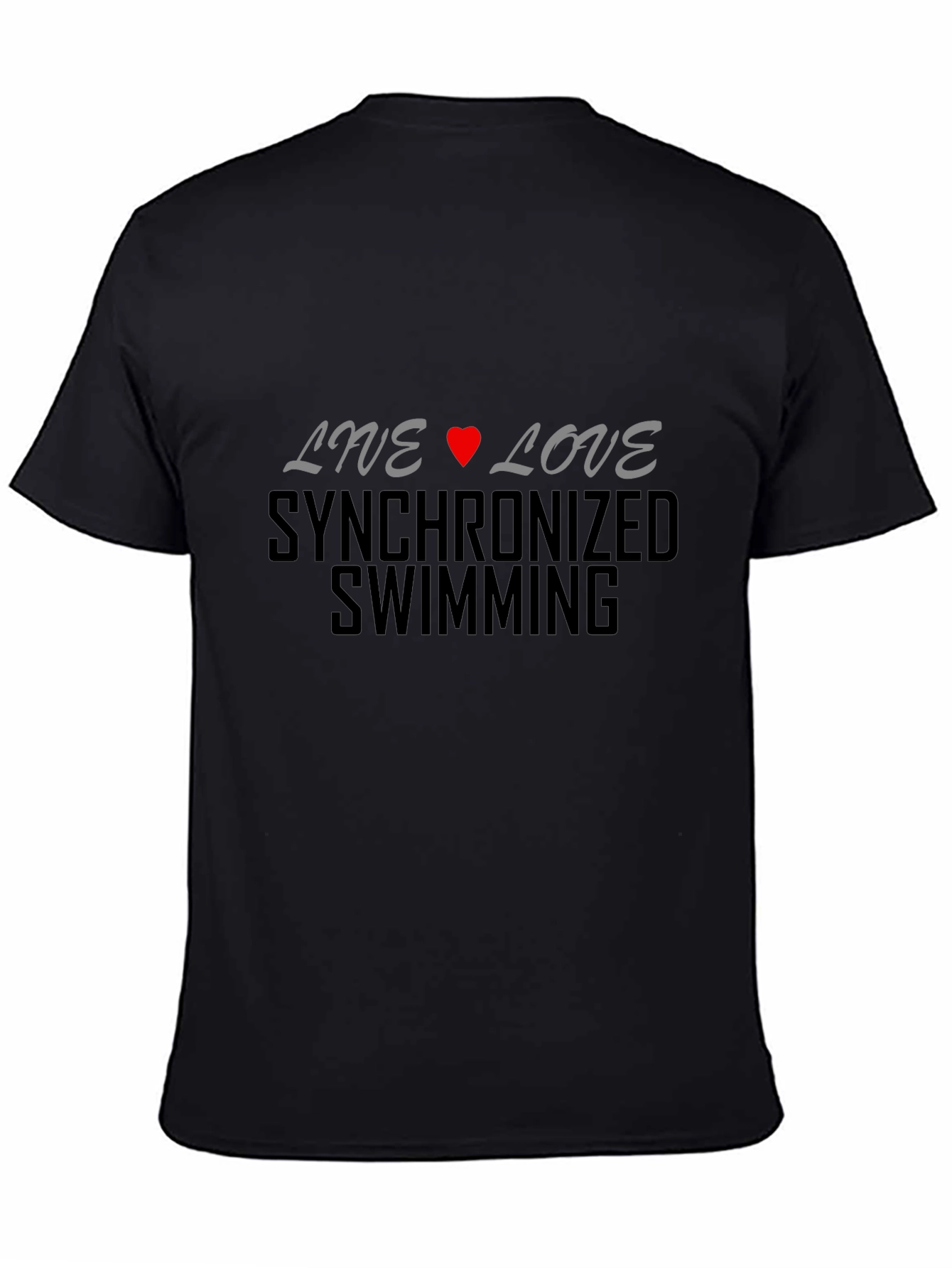 Live Love Synchronized Swimming Black T-Shirt - 4