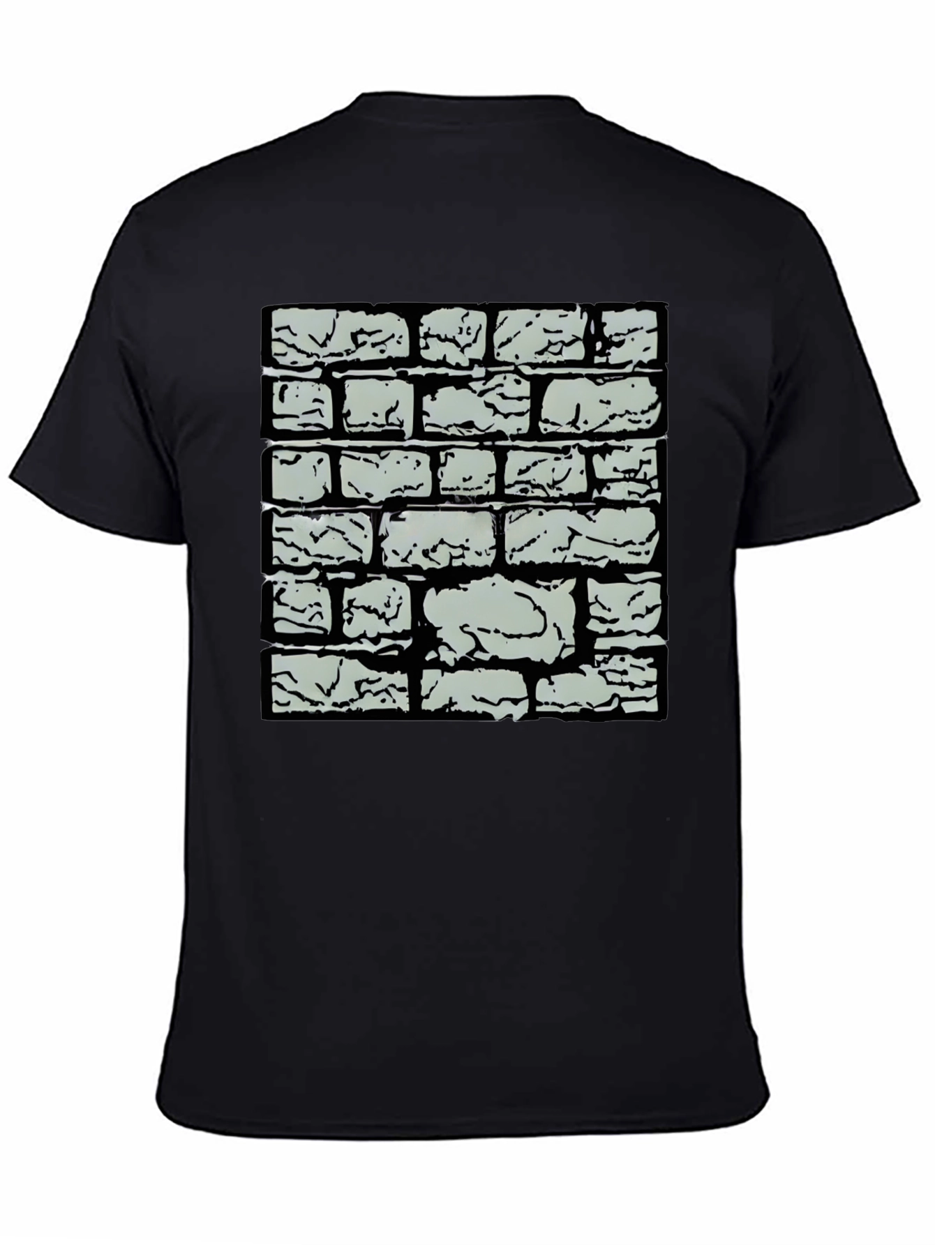 Black Brick Wall Graphic Tee - Cool Casual Style view 4