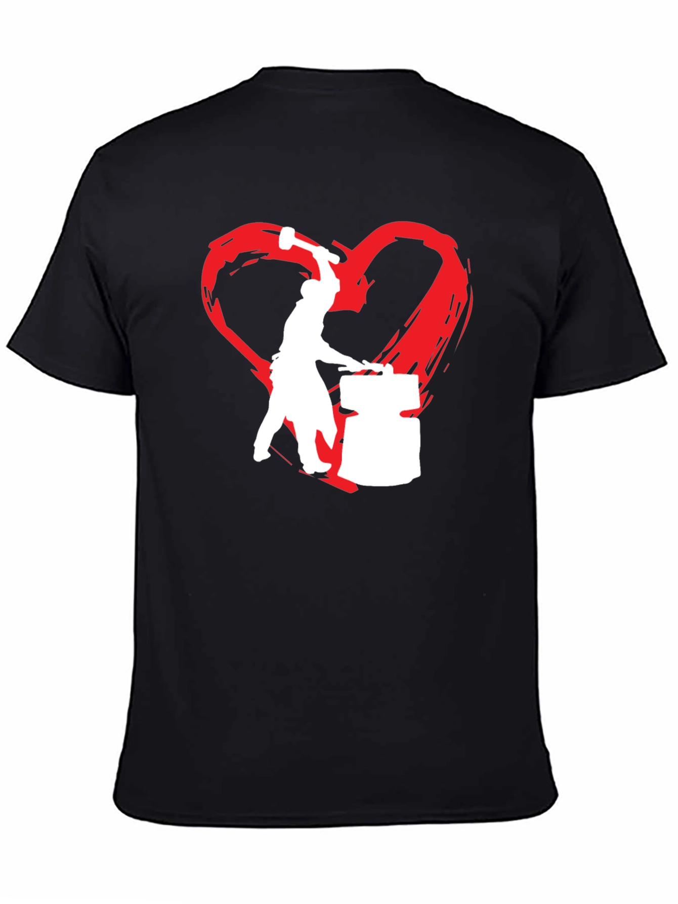 Black Blacksmith Love T-Shirt - Forging Hearts view 4