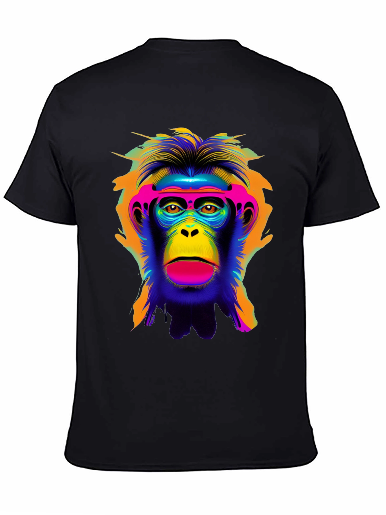 Black Vibrant Monkey Graphic Tee - Bold Statement Shirt view 4