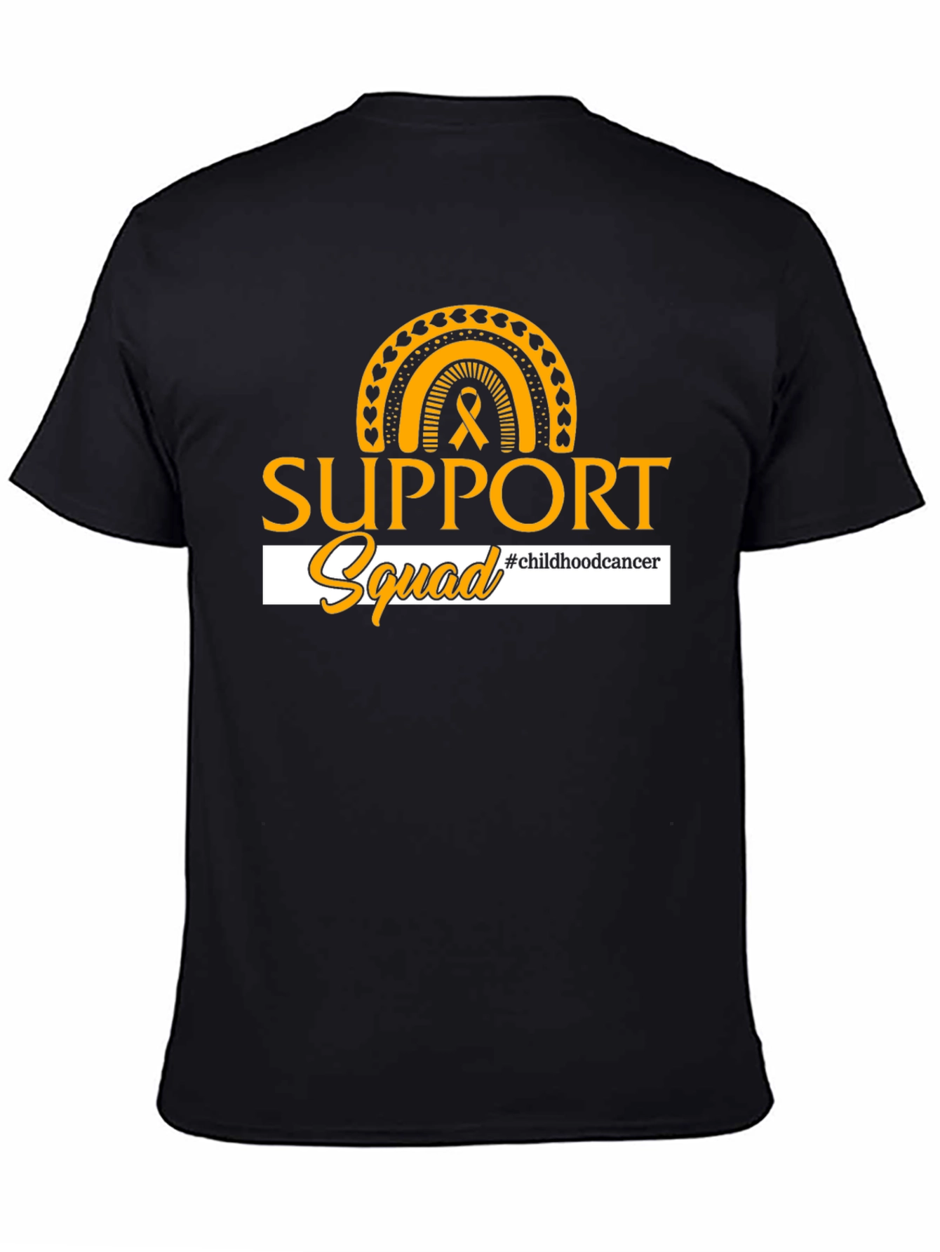 Childhood Cancer Awareness Support Squad Black T-Shirt - 4
