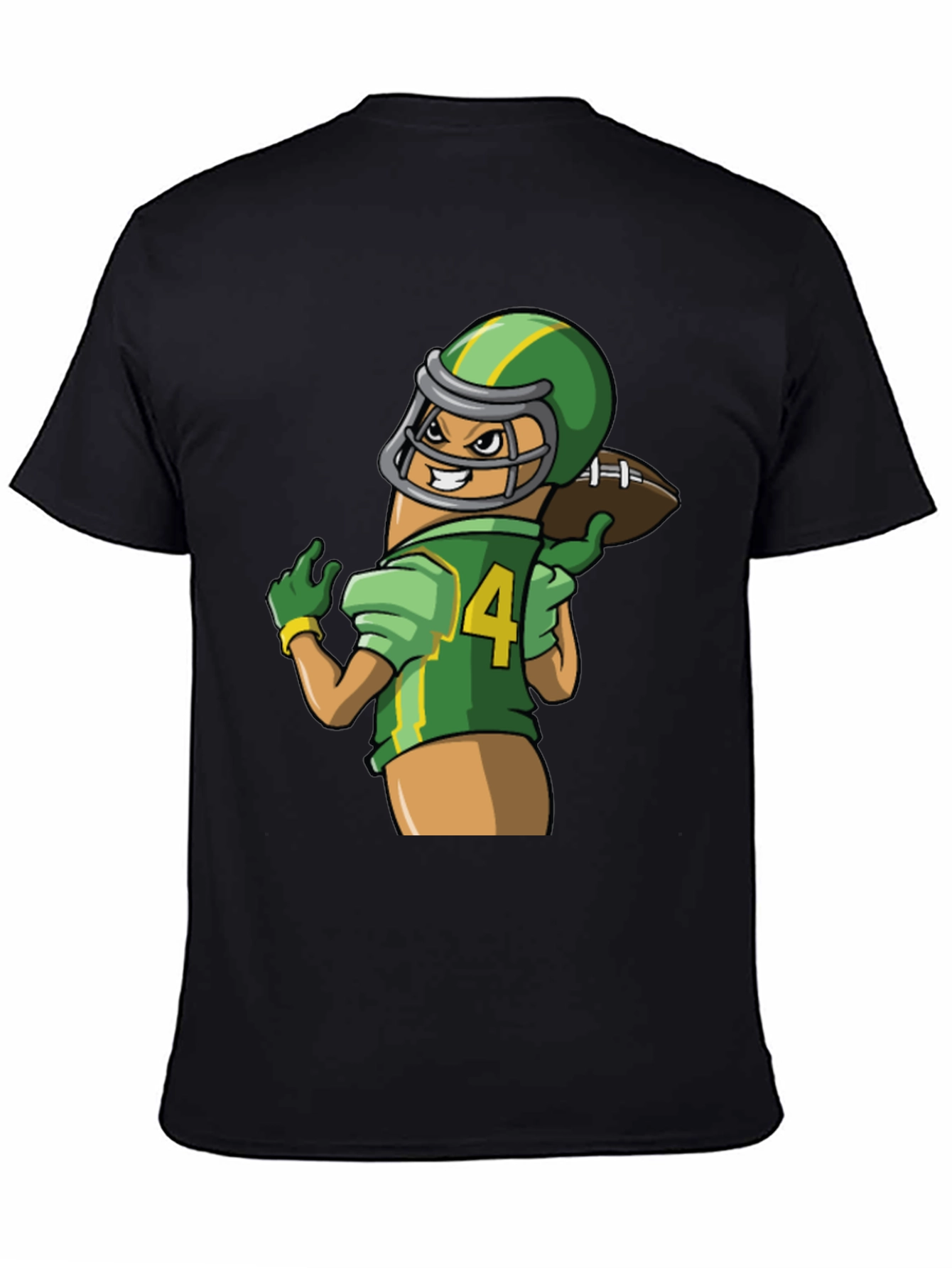 Black Funny Football Sausage Graphic Tee - Black view 4
