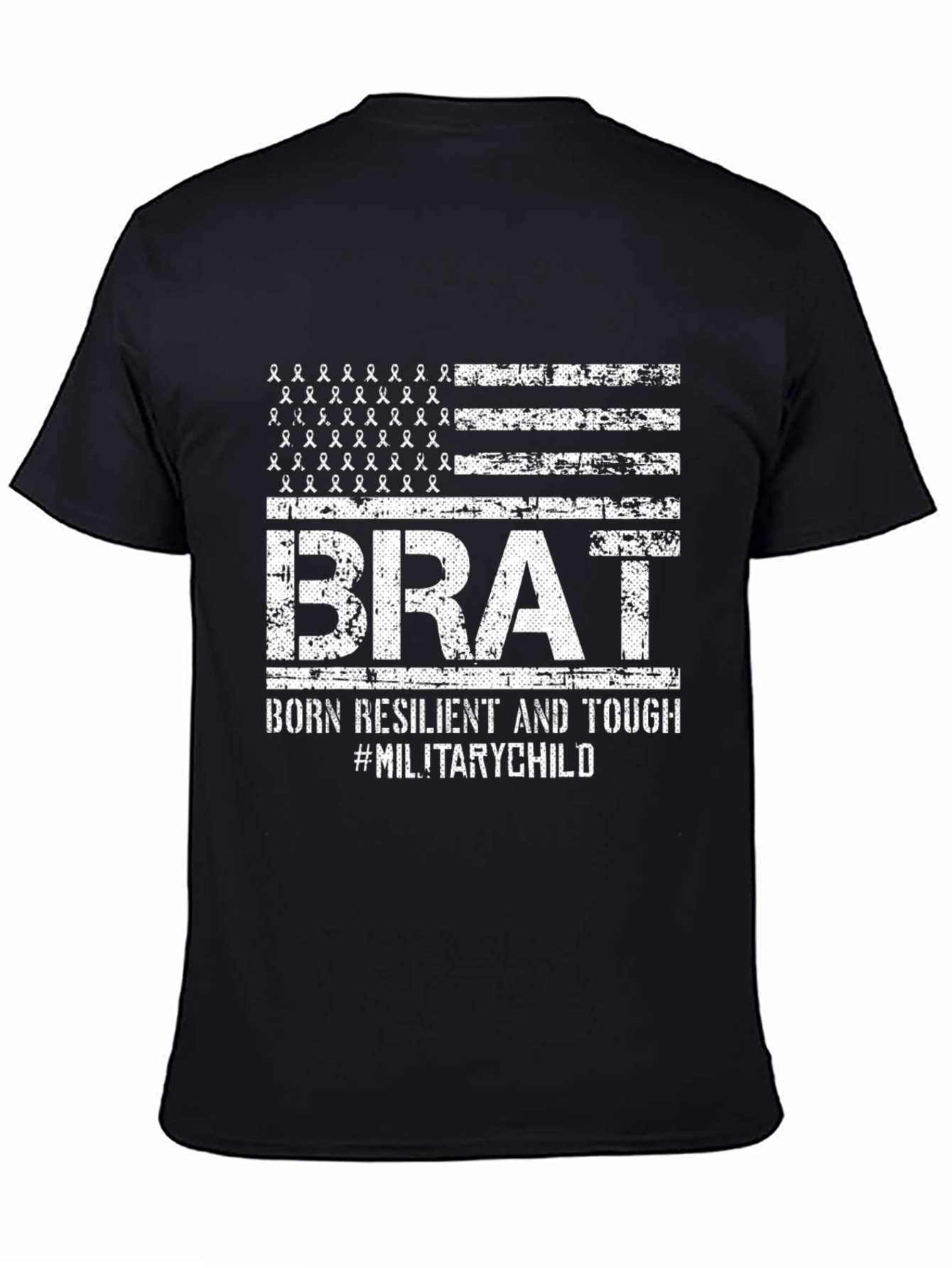 Black Military Brat T-Shirt - Born Resilient & Tough view 4