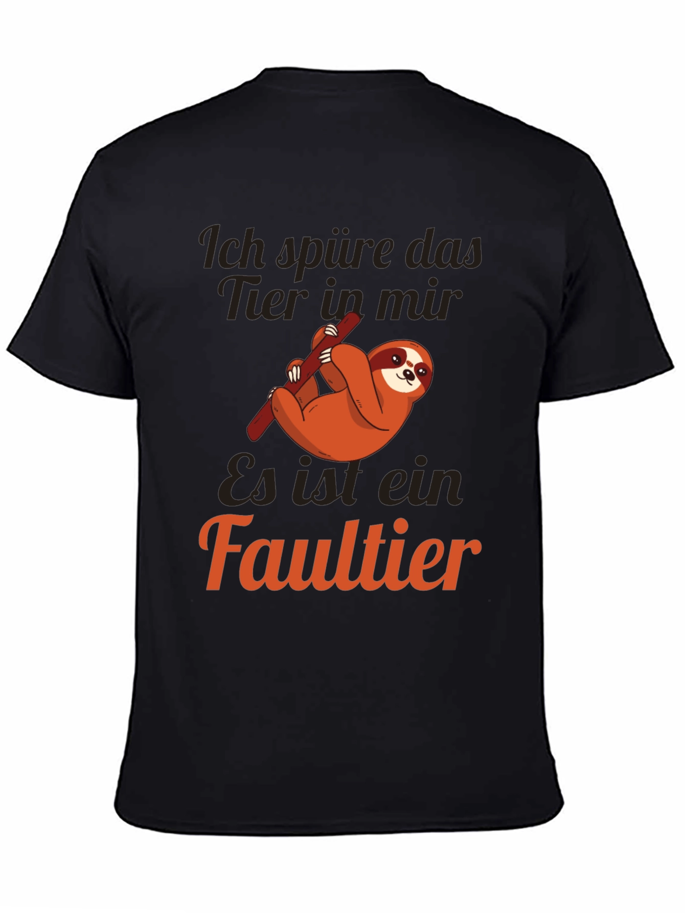 Black Funny Sloth T-Shirt - "Ich spüre das Tier in mir" view 4