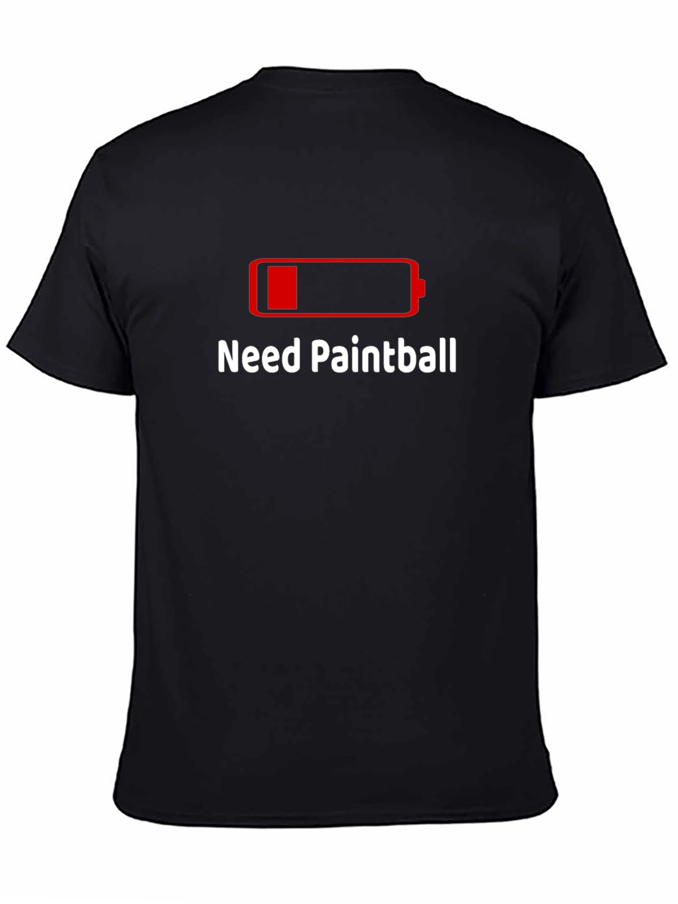 Black Need Paintball T-Shirt Funny Battery Low Design view 4