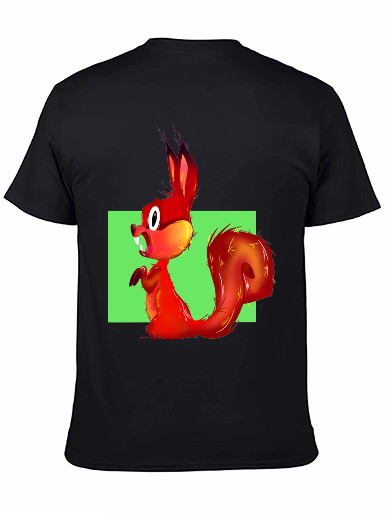 Black Squirrel Graphic Tee - Bold Cartoon Animal Print view 4