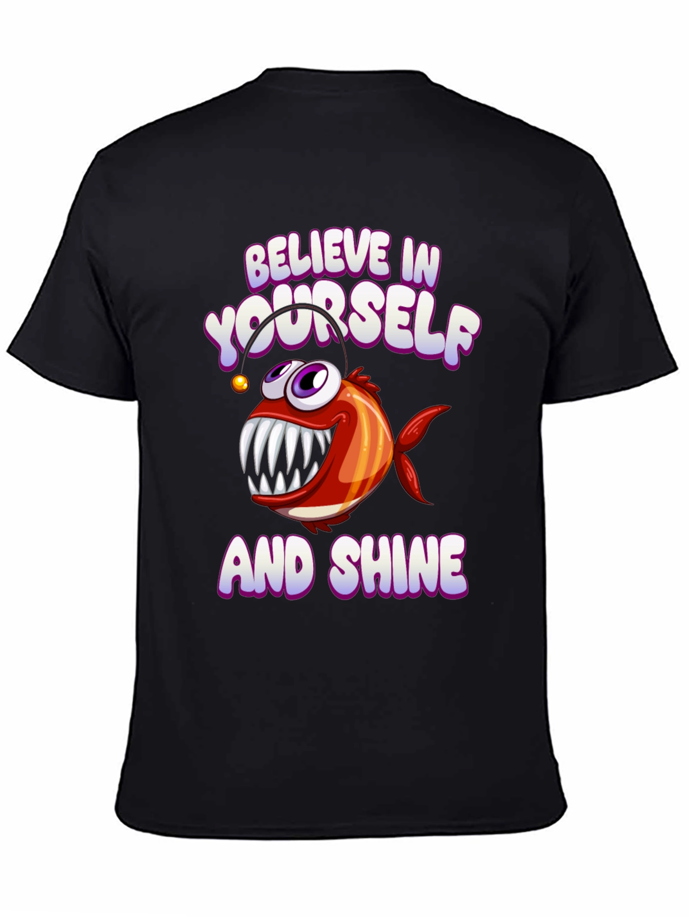 Black Believe in Yourself and Shine Graphic T-Shirt view 4