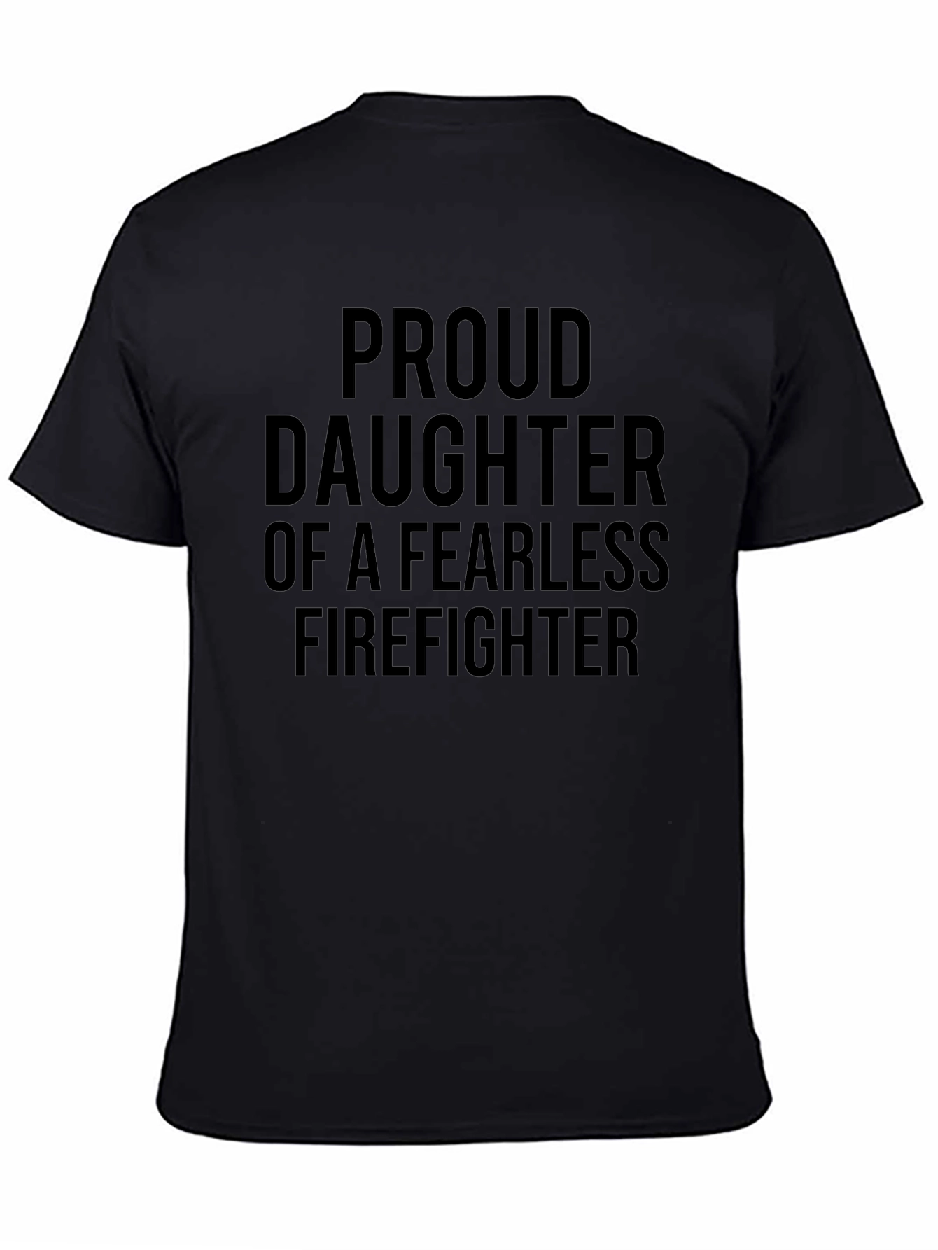 Black Proud Firefighter Daughter Graphic Tee view 4