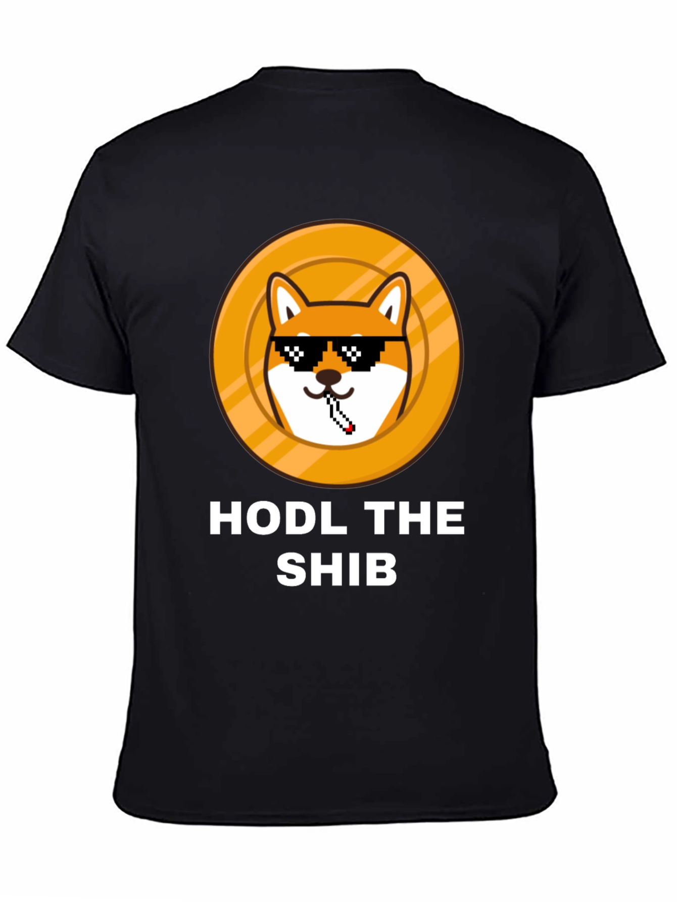 Black HODL THE SHIB Black T-Shirt view 4