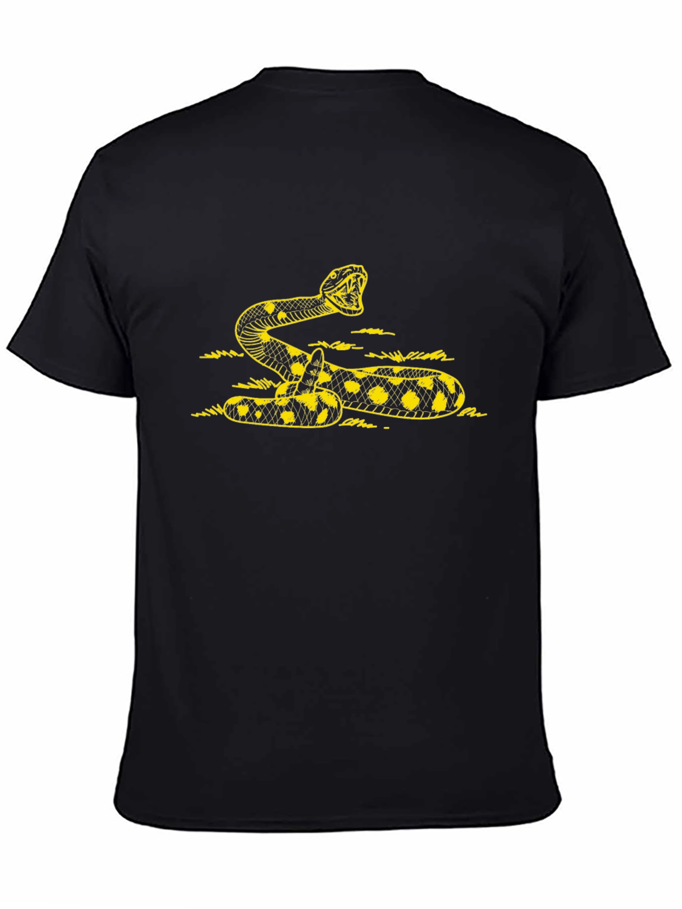 Black Black T-Shirt with Yellow Rattlesnake Design view 4