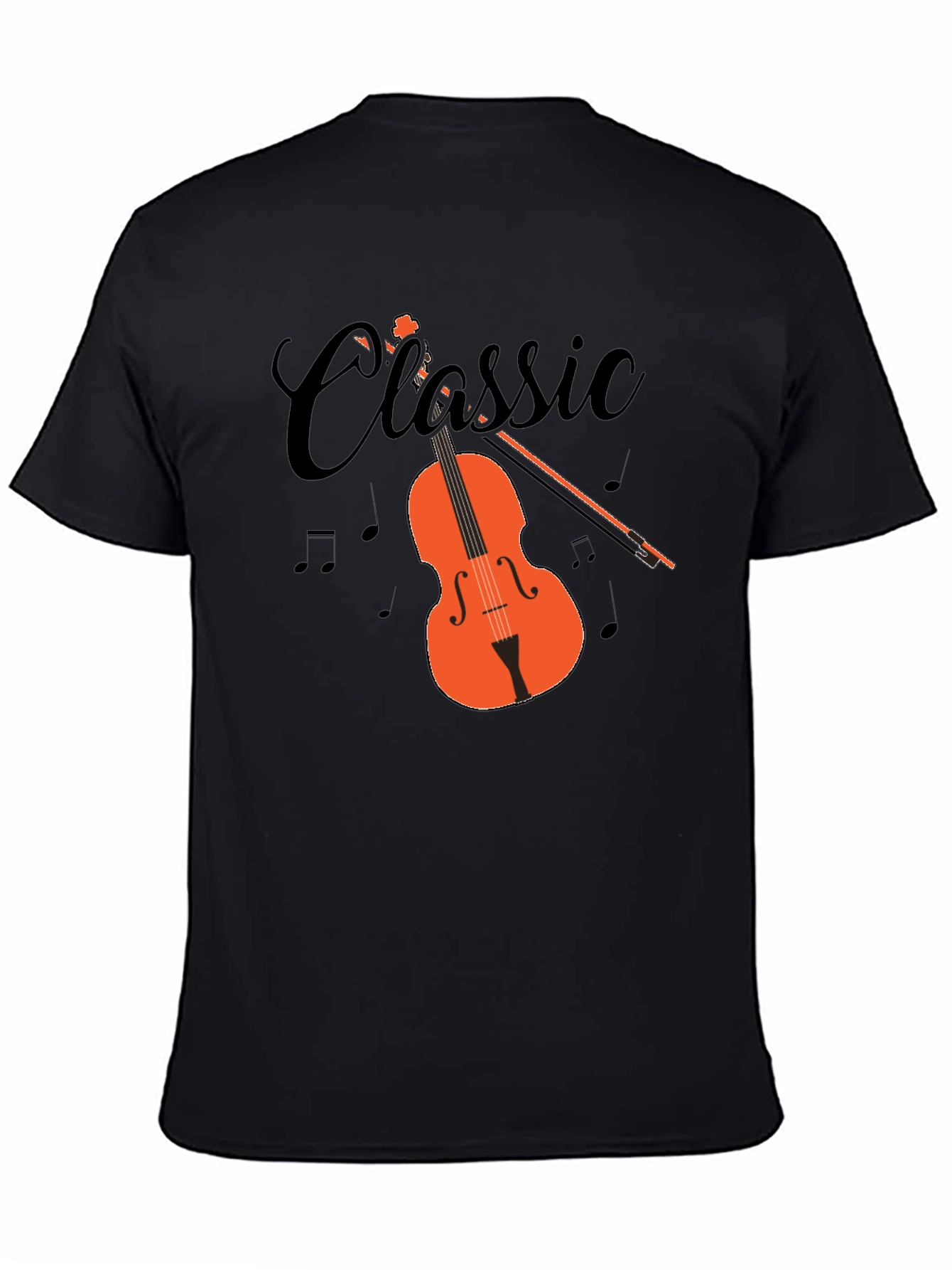 Black Classic Music T-Shirt view 4