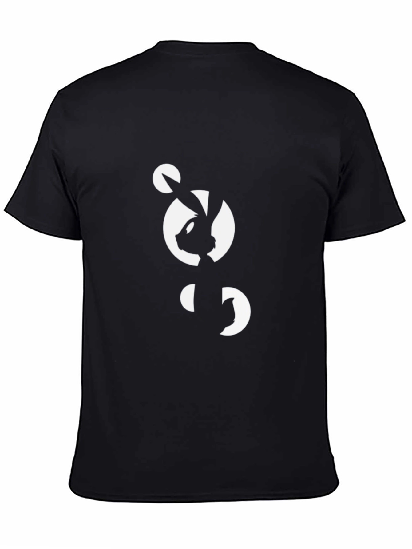 Black Abstract Bunny Graphic Black T-Shirt view 4