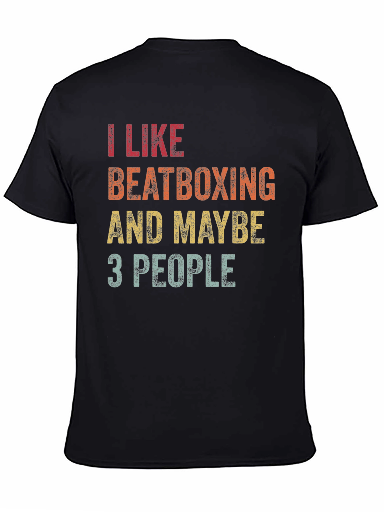 Black I Like Beatboxing Funny Graphic T-Shirt view 4