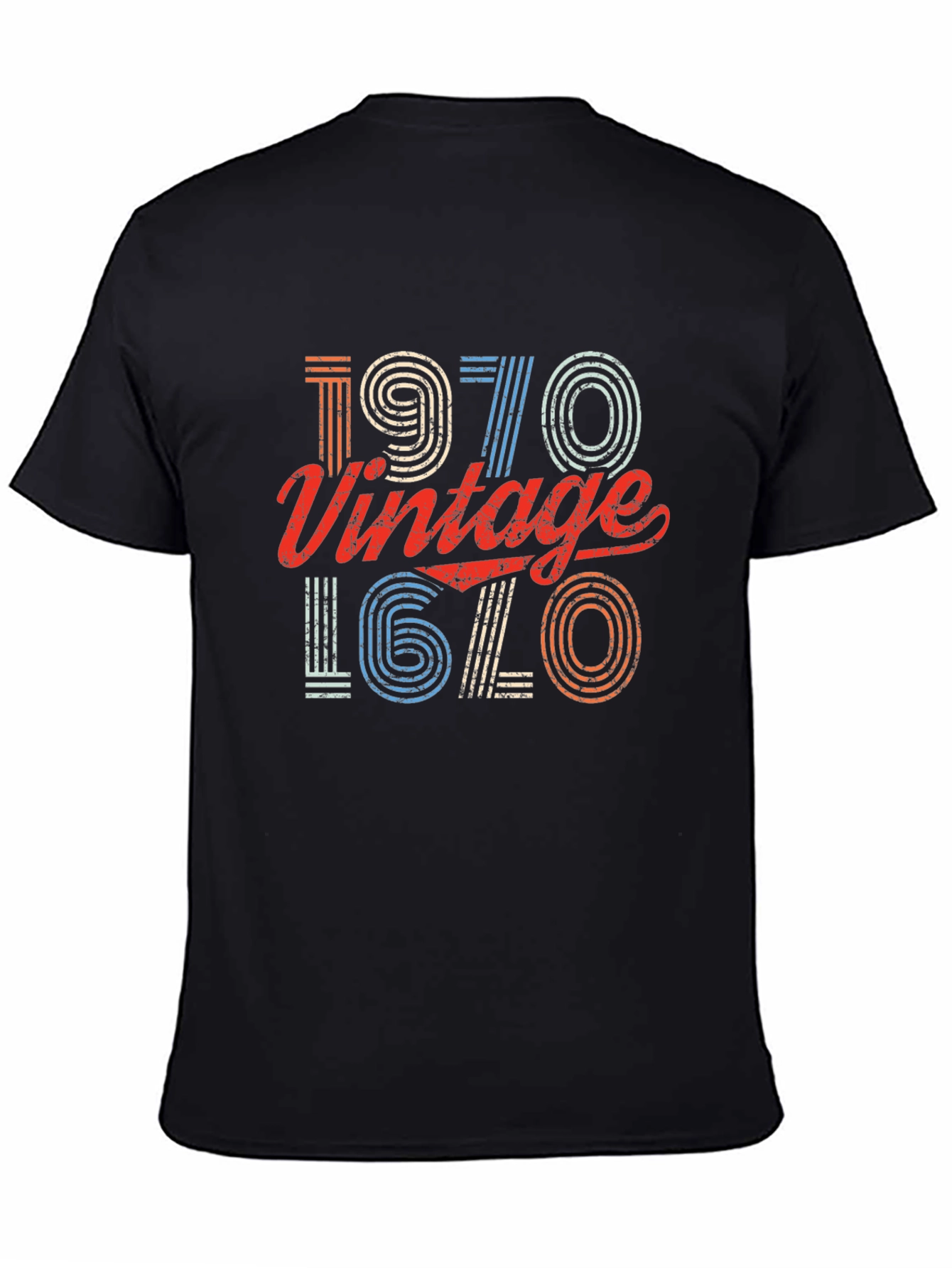 Black Vintage 1970 T-Shirt - Retro Birthday Gift view 4