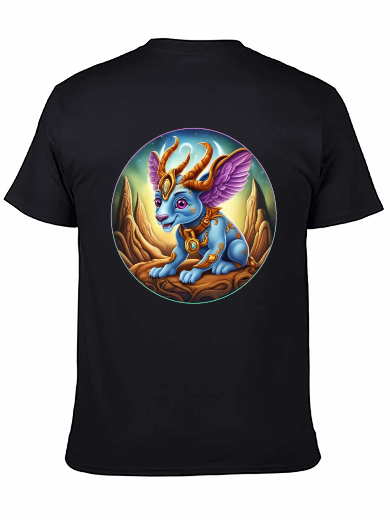Black Fantasy Dragon T-Shirt - Unique Graphic Tee view 4