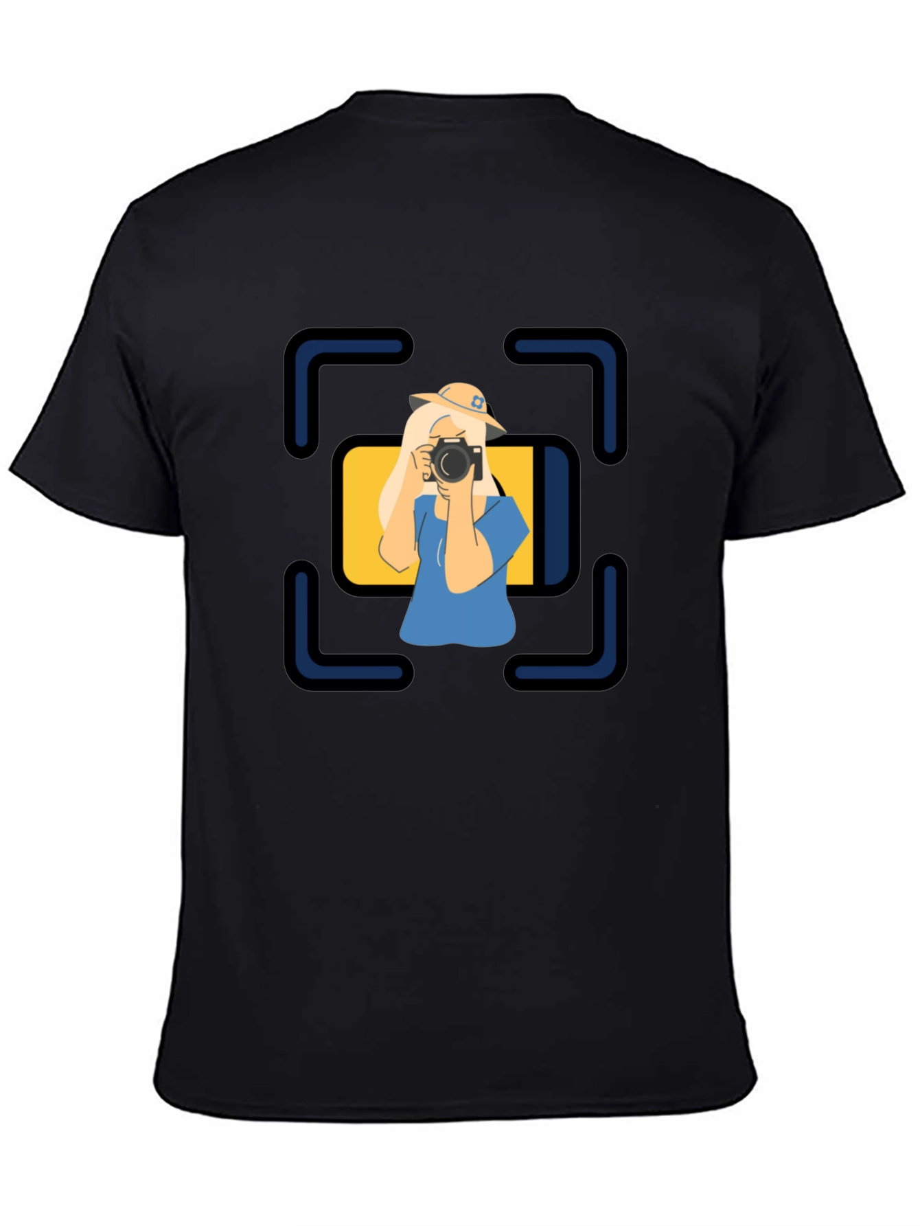 Black Photographer Graphic Tee - Unisex Black T-Shirt view 4