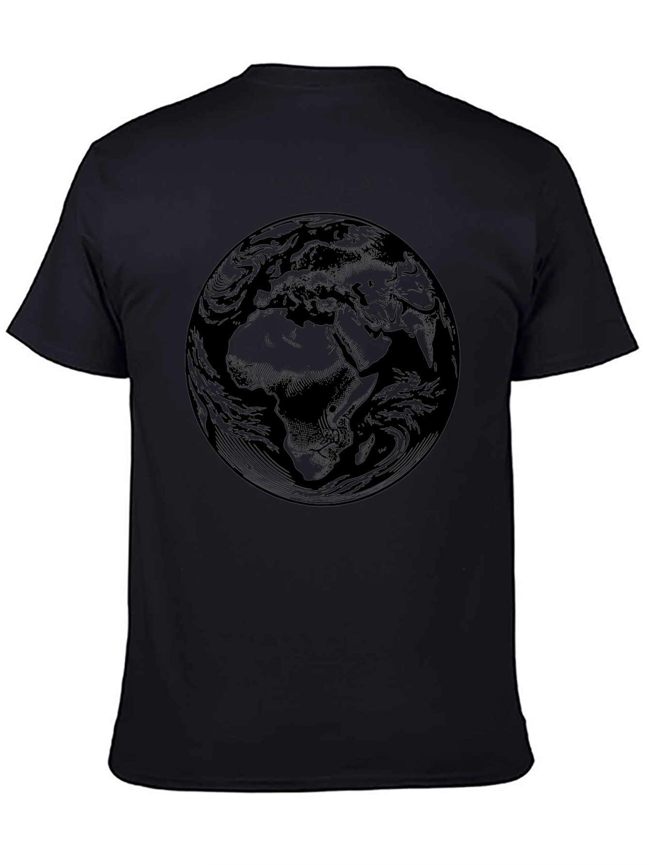 Earth Graphic Print Black T-Shirt - 4