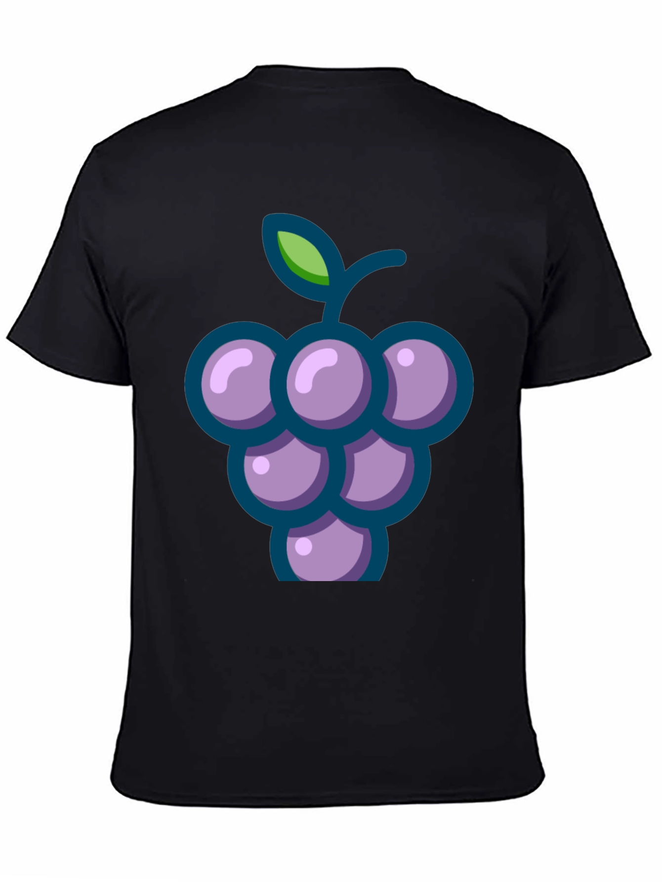 Black Grapes Graphic Tee - Casual Black T-Shirt view 4
