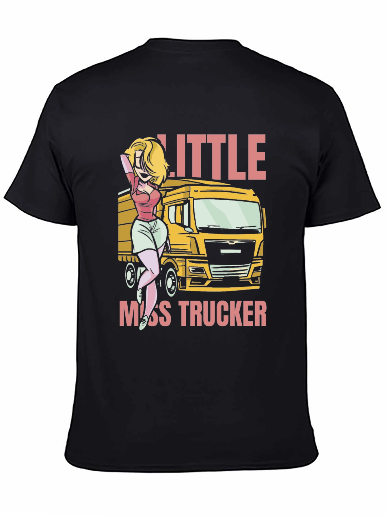 Black Little Miss Trucker T-Shirt - Bold Graphic Tee view 4