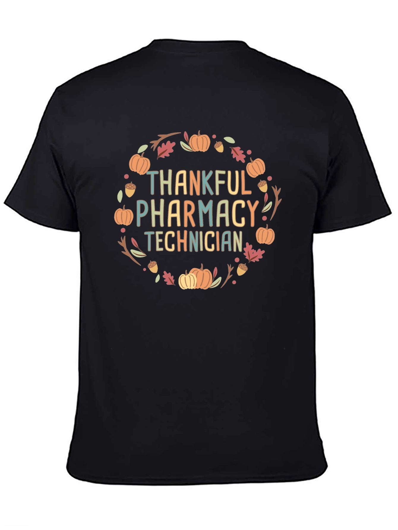 Black Thankful Pharmacy Technician T-Shirt, Fall Design view 4