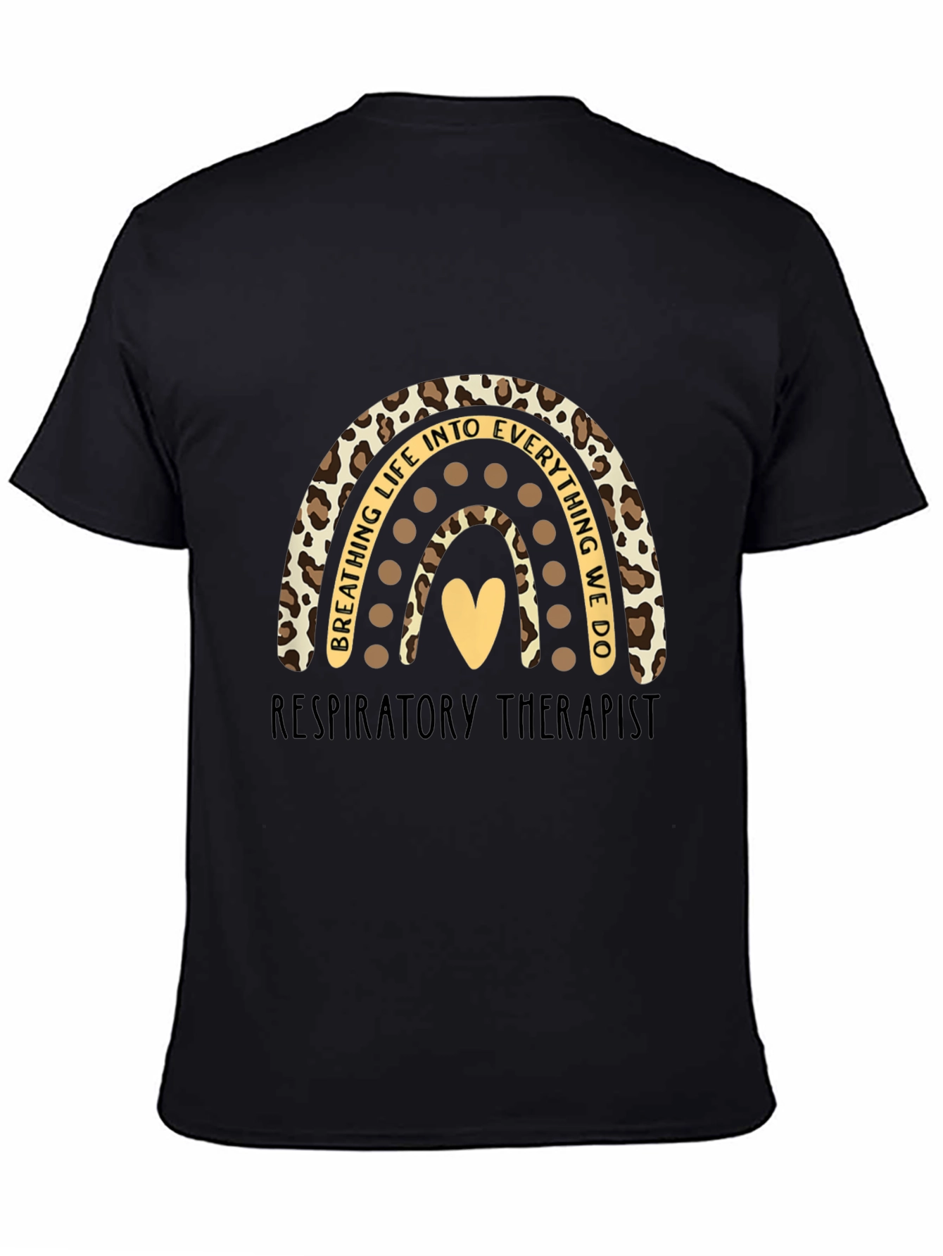 Black Respiratory Therapist Rainbow Graphic Tee view 4