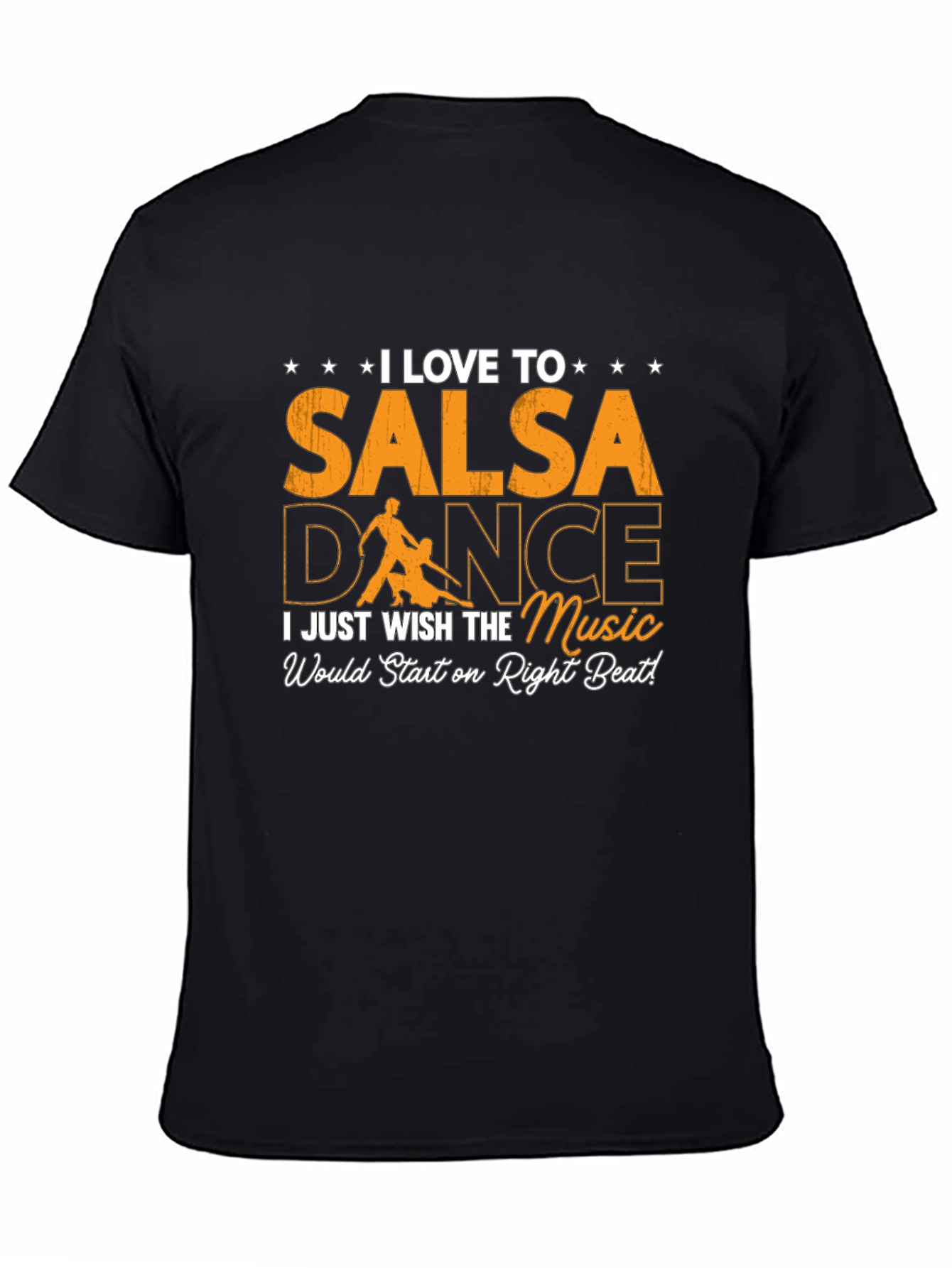 Black I Love Salsa Dance T-Shirt - Right Beat Music view 4