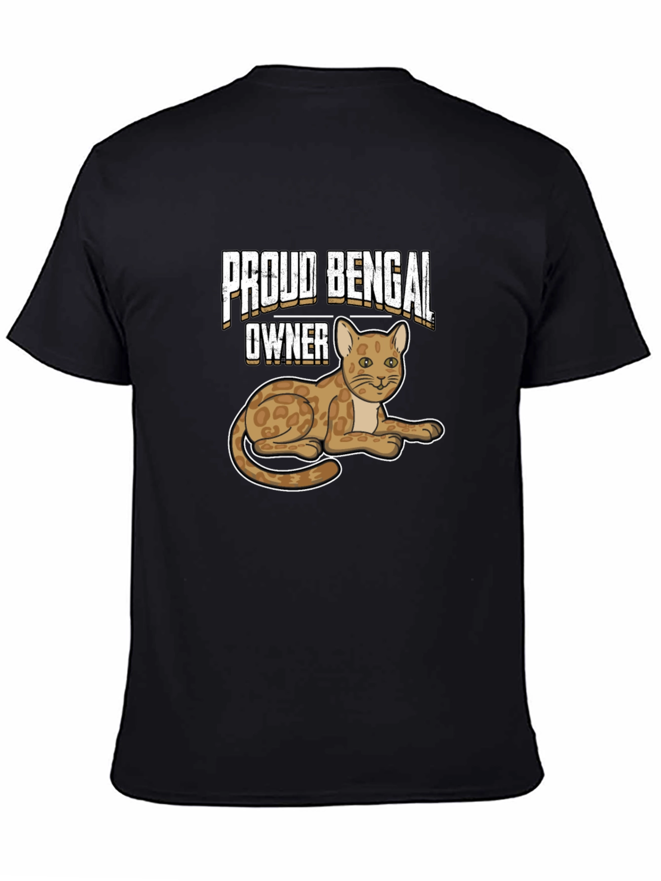 Black Proud Bengal Owner Black T-Shirt view 4