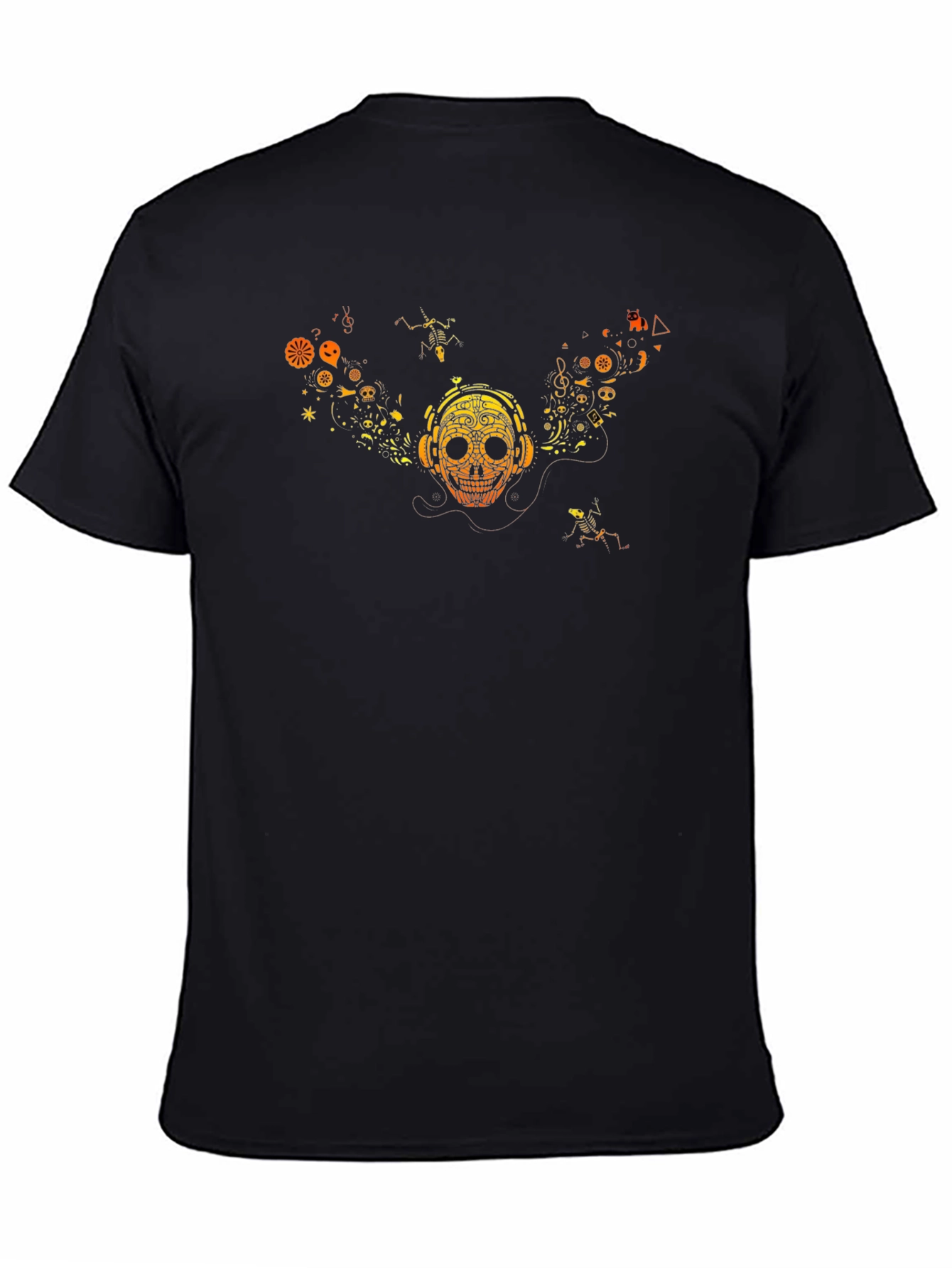 Black Skull Graphic Tee - Music Lover Style view 4