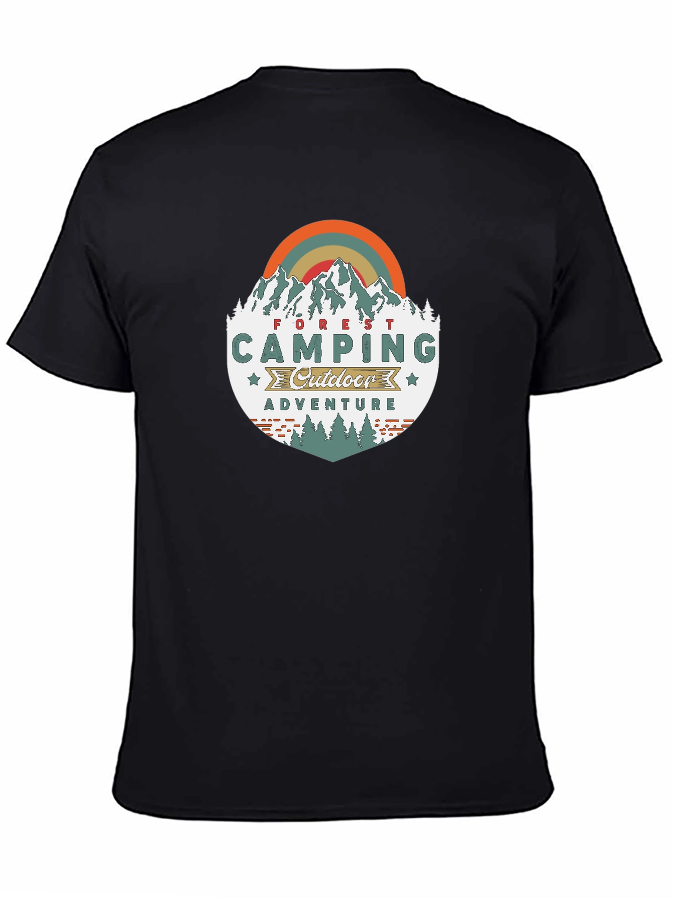 Black Camping Adventure Graphic Tee - Outdoors view 4