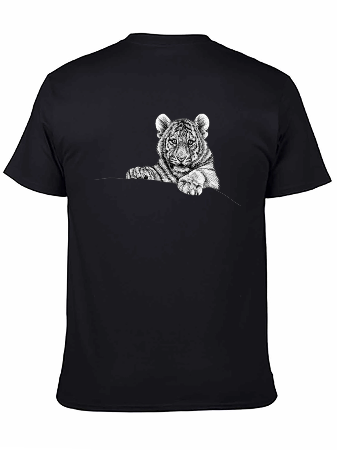 Black Tiger Cub Graphic Tee - Black Cotton view 4