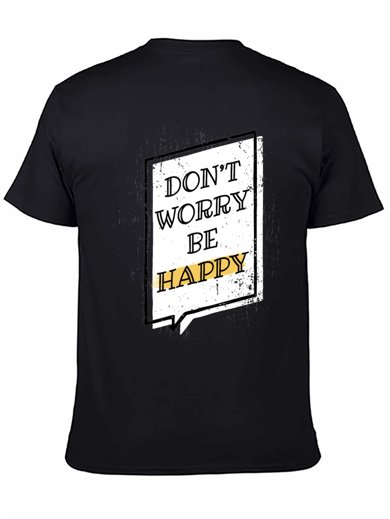 Black Don't Worry Be Happy Graphic Tee view 4