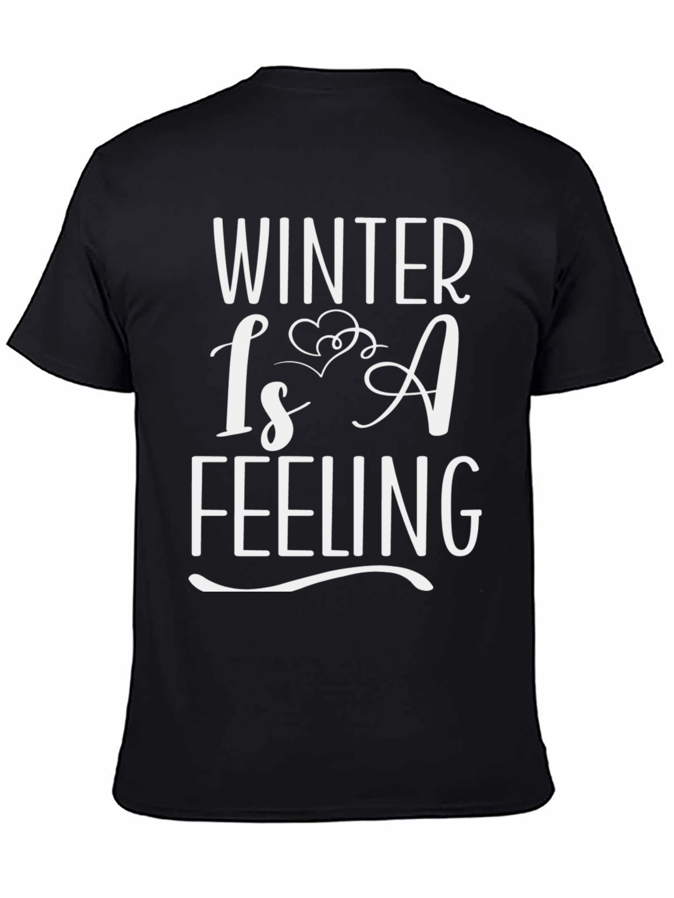 Black Winter is a Feeling T-Shirt Black view 4